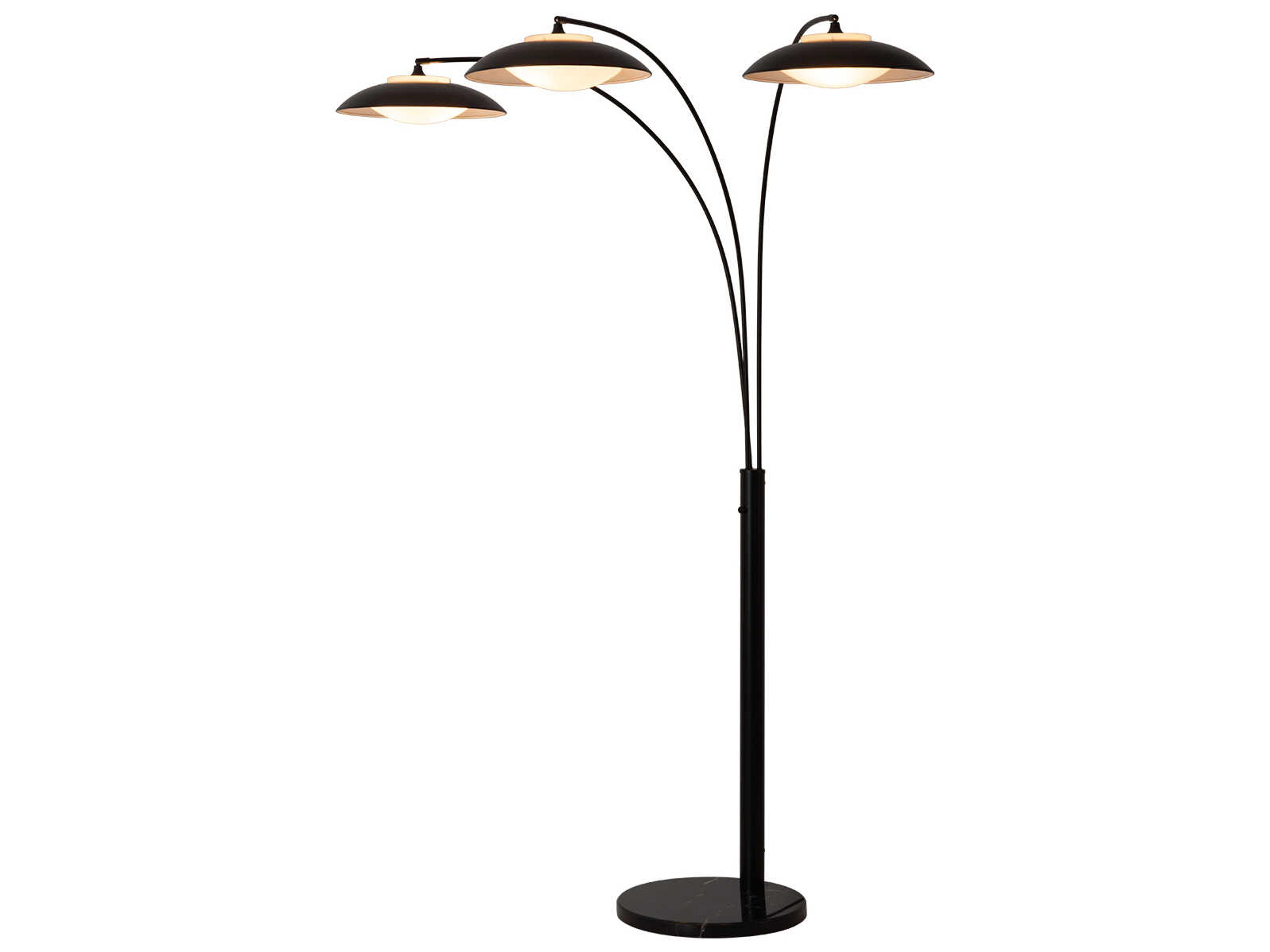 Nova Saucer Matte Black Steel Floor Lamp