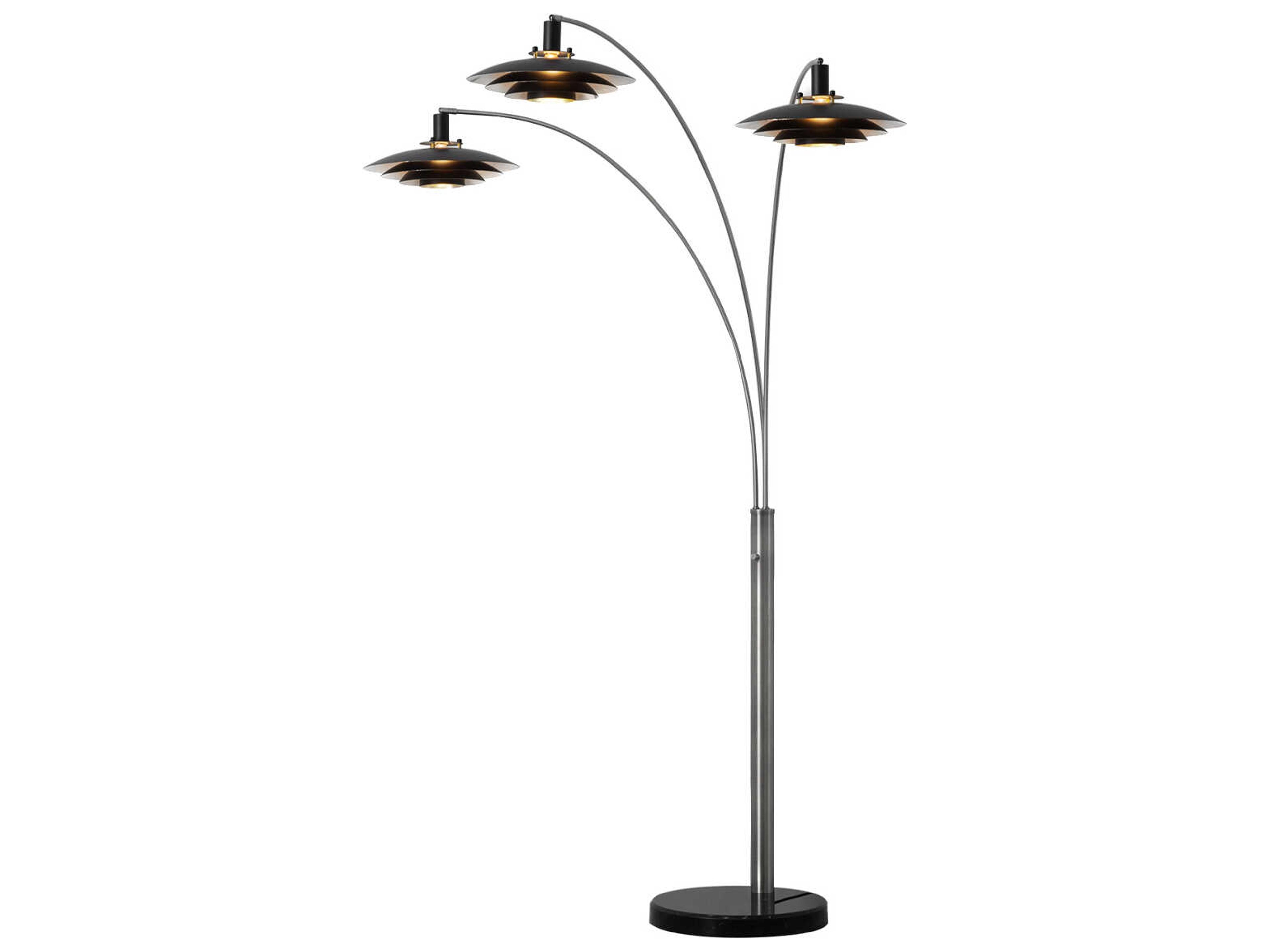 Nova Rancho Mirage Antique Nickel Matte Black Aluminum Floor Lamp
