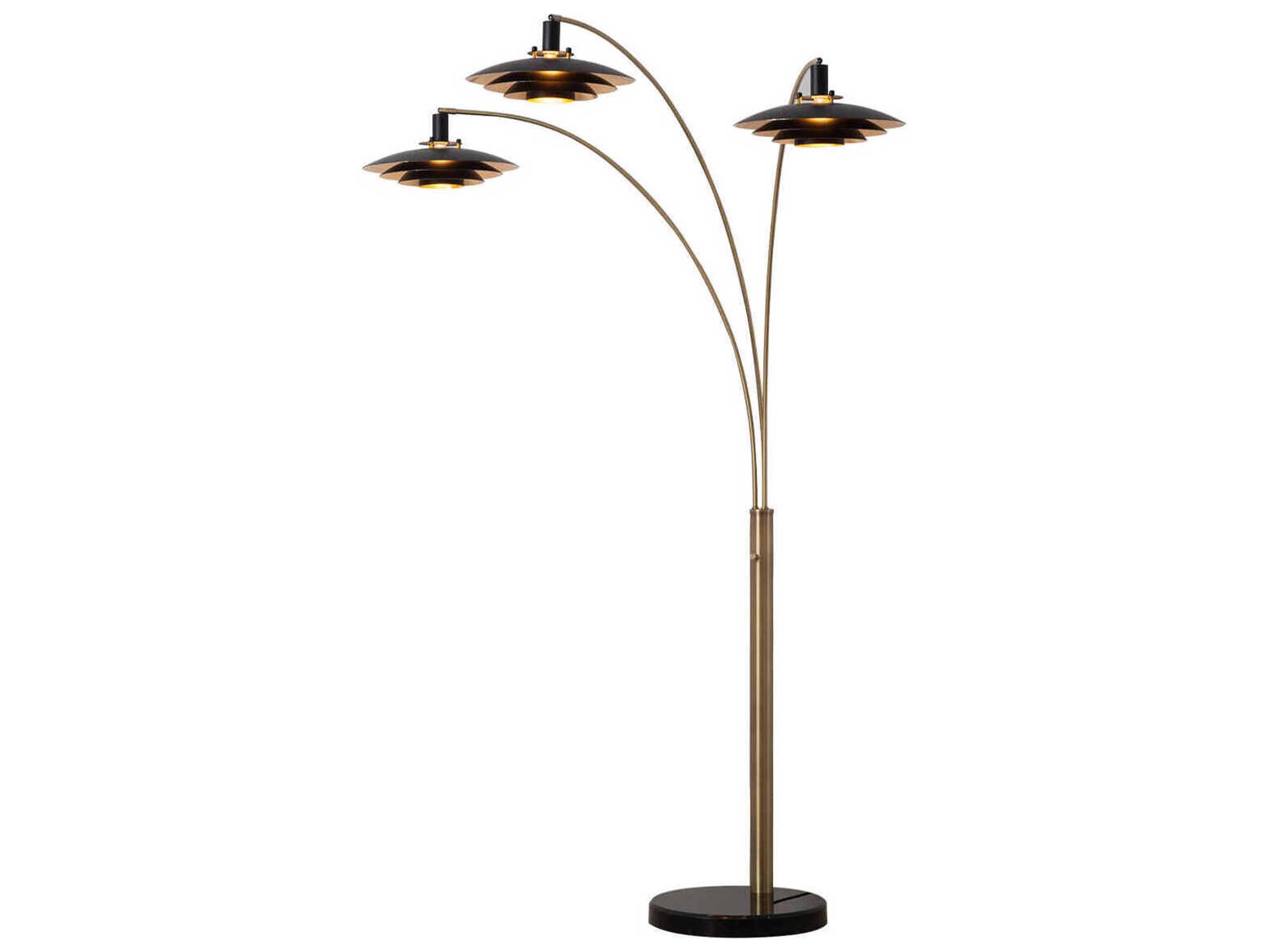Nova Rancho Mirage Weathered Brass Matte Black Floor Lamp