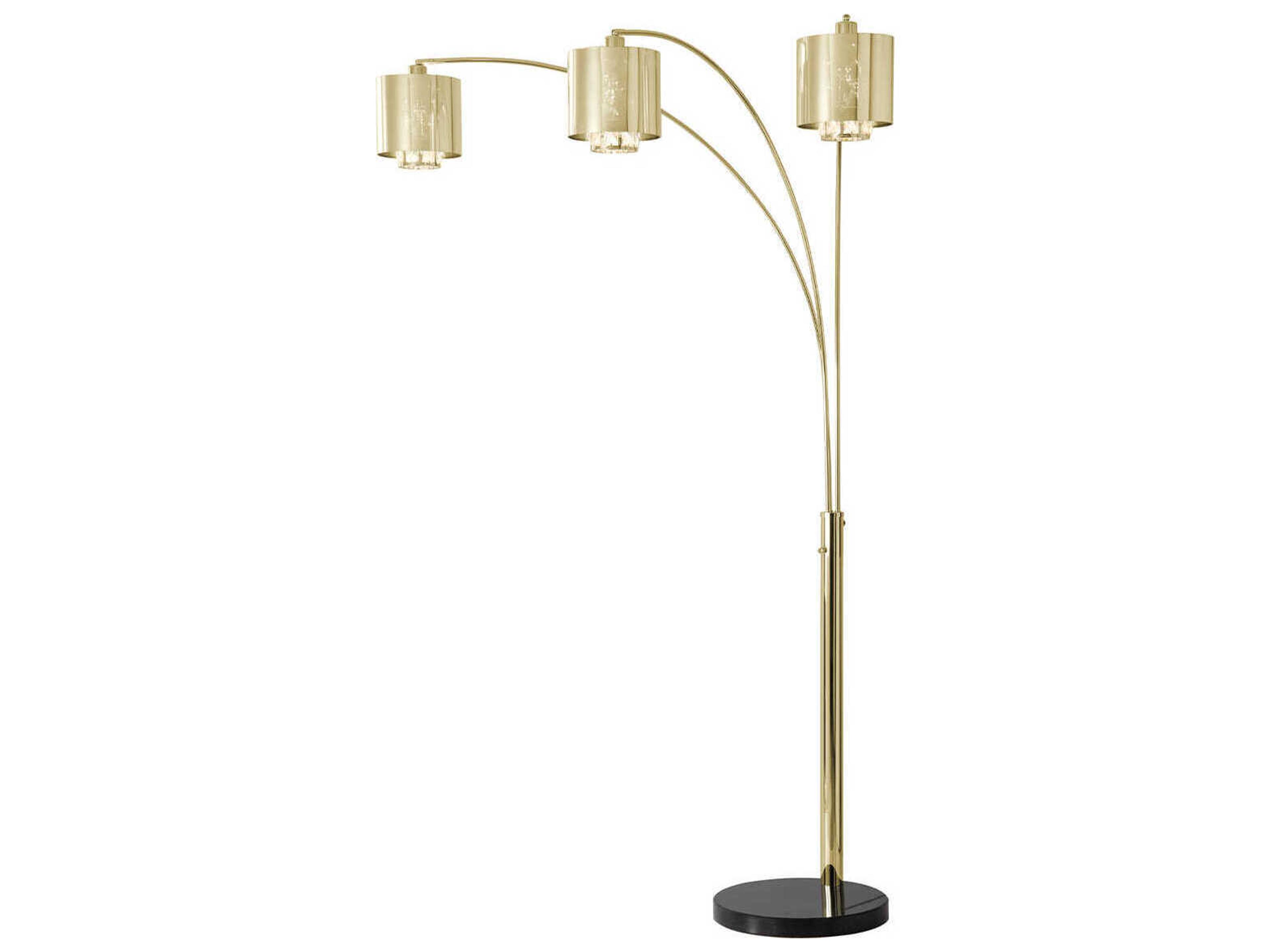 Nova Marilyn Weathered Brass Crystal Floor Lamp