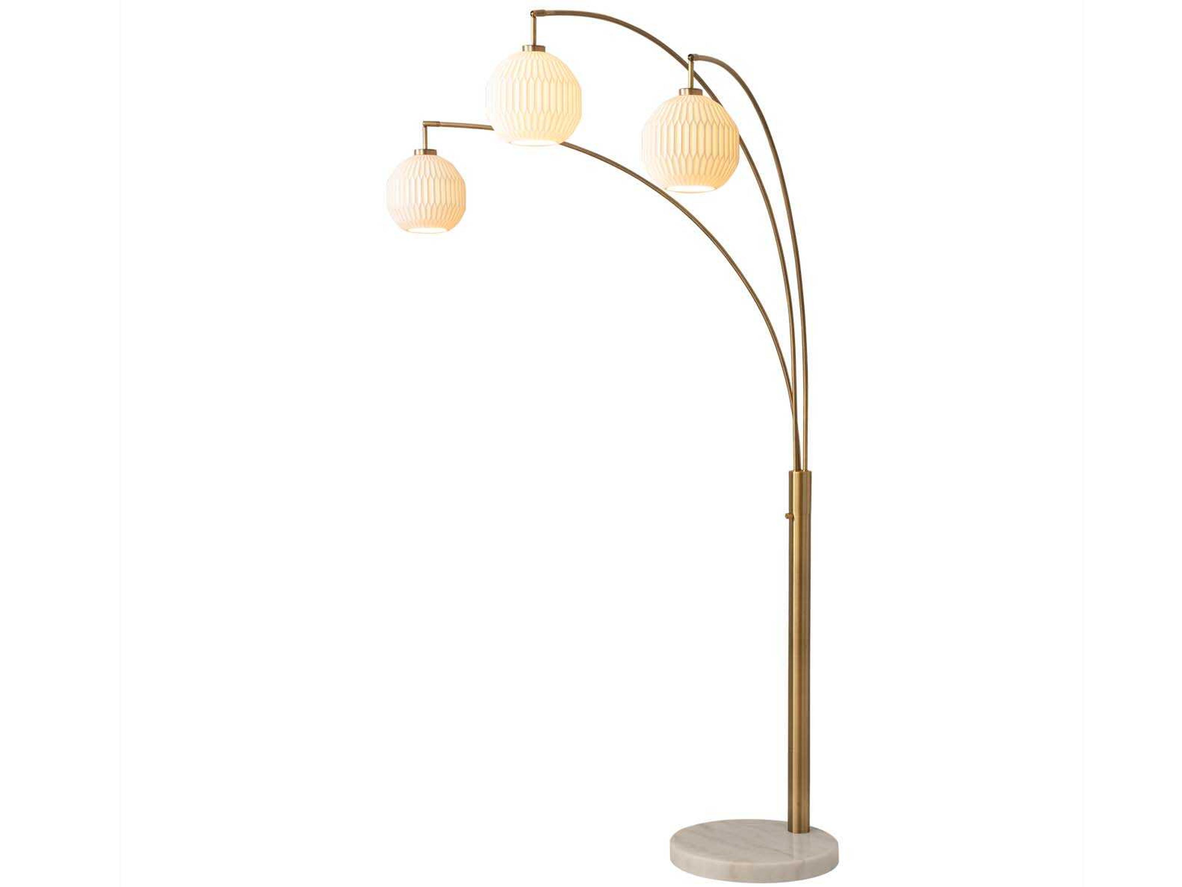 Nova Bone Porcelain Moraga Weathered Brass White Floor Lamp