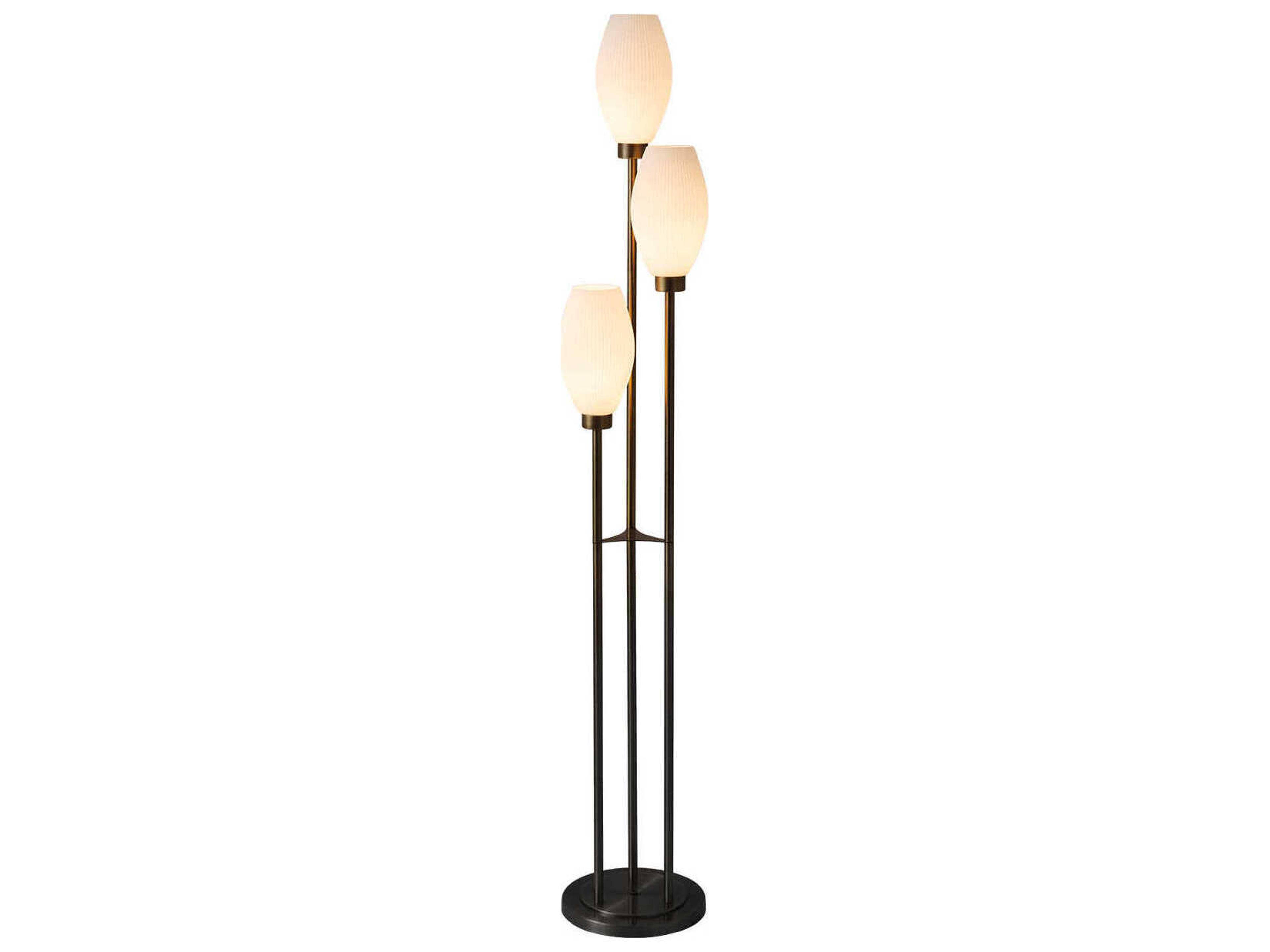 Nova Willows White Matte Black Floor Lamp