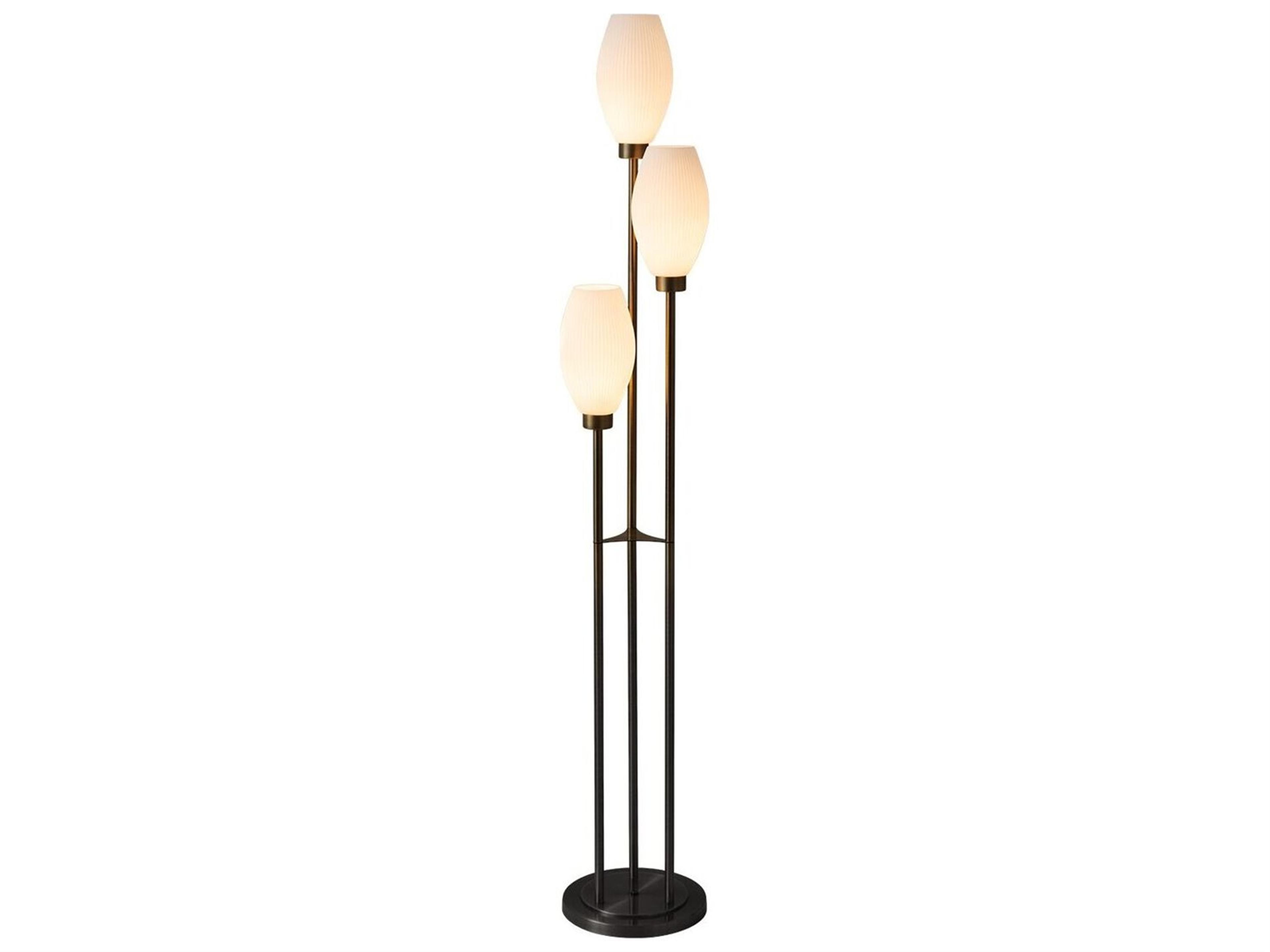 Nova Willows White Weathered Brass Floor Lamp