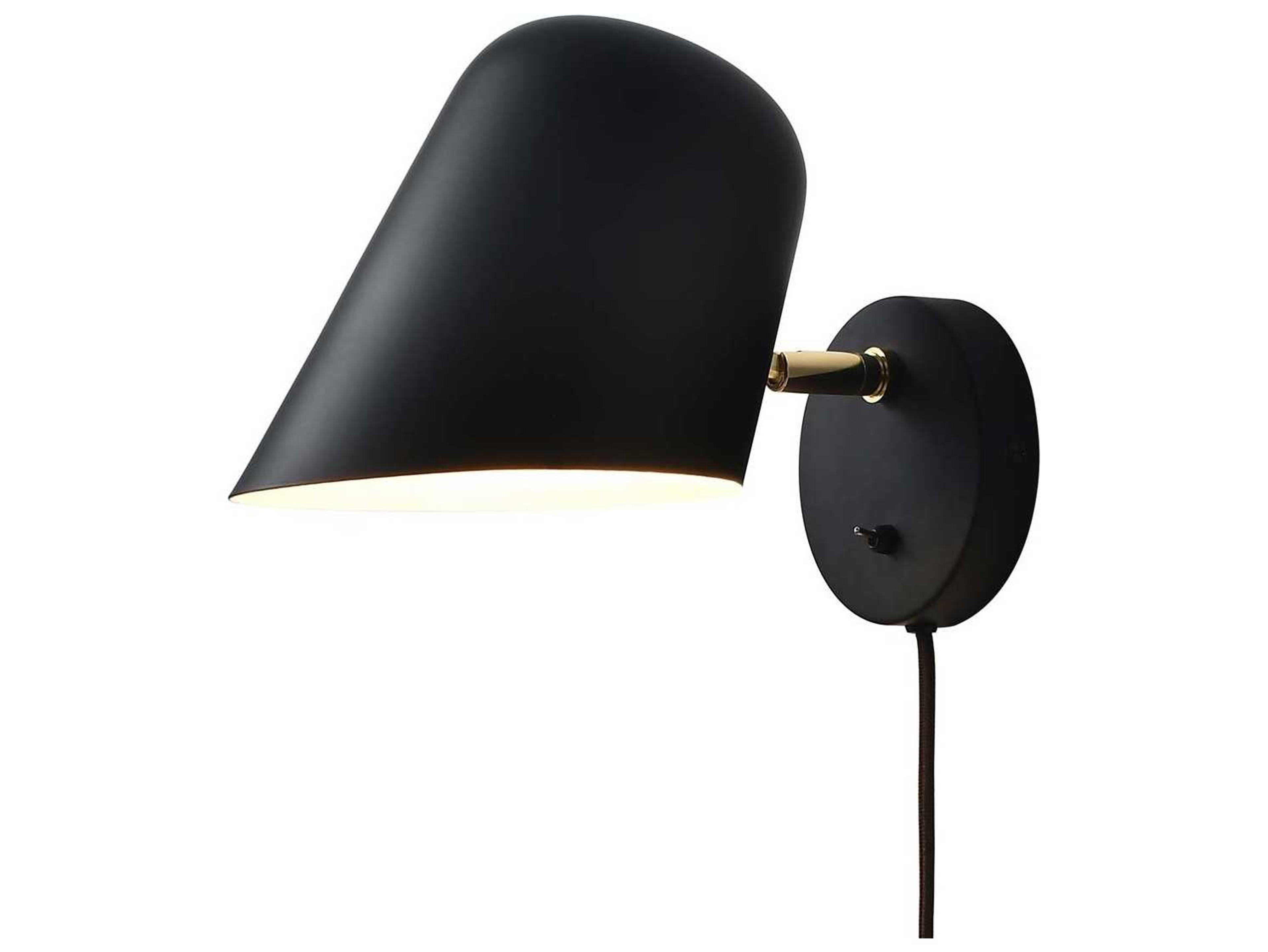 Nova Culver 1-Light Brushed Brass Black Wall Sconce