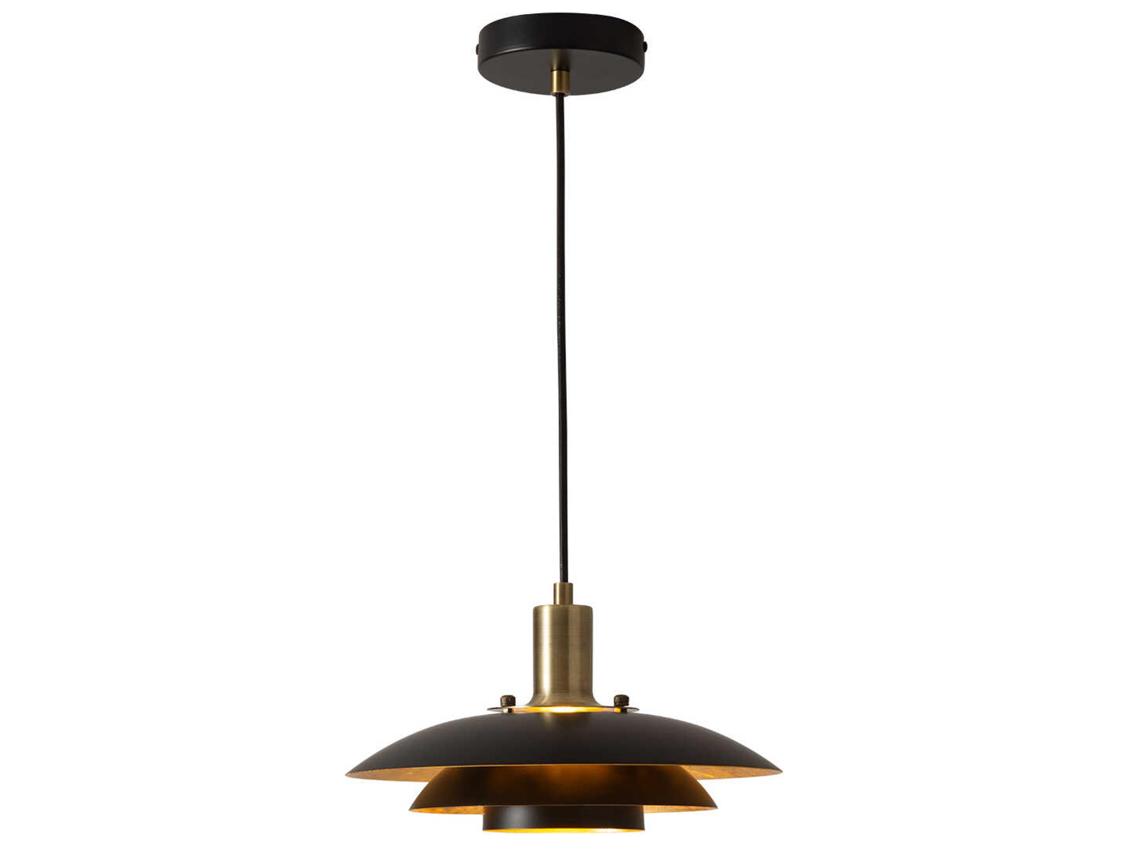 Rancho Mirage 1-Light Matte Black Weathered Brass Pendant