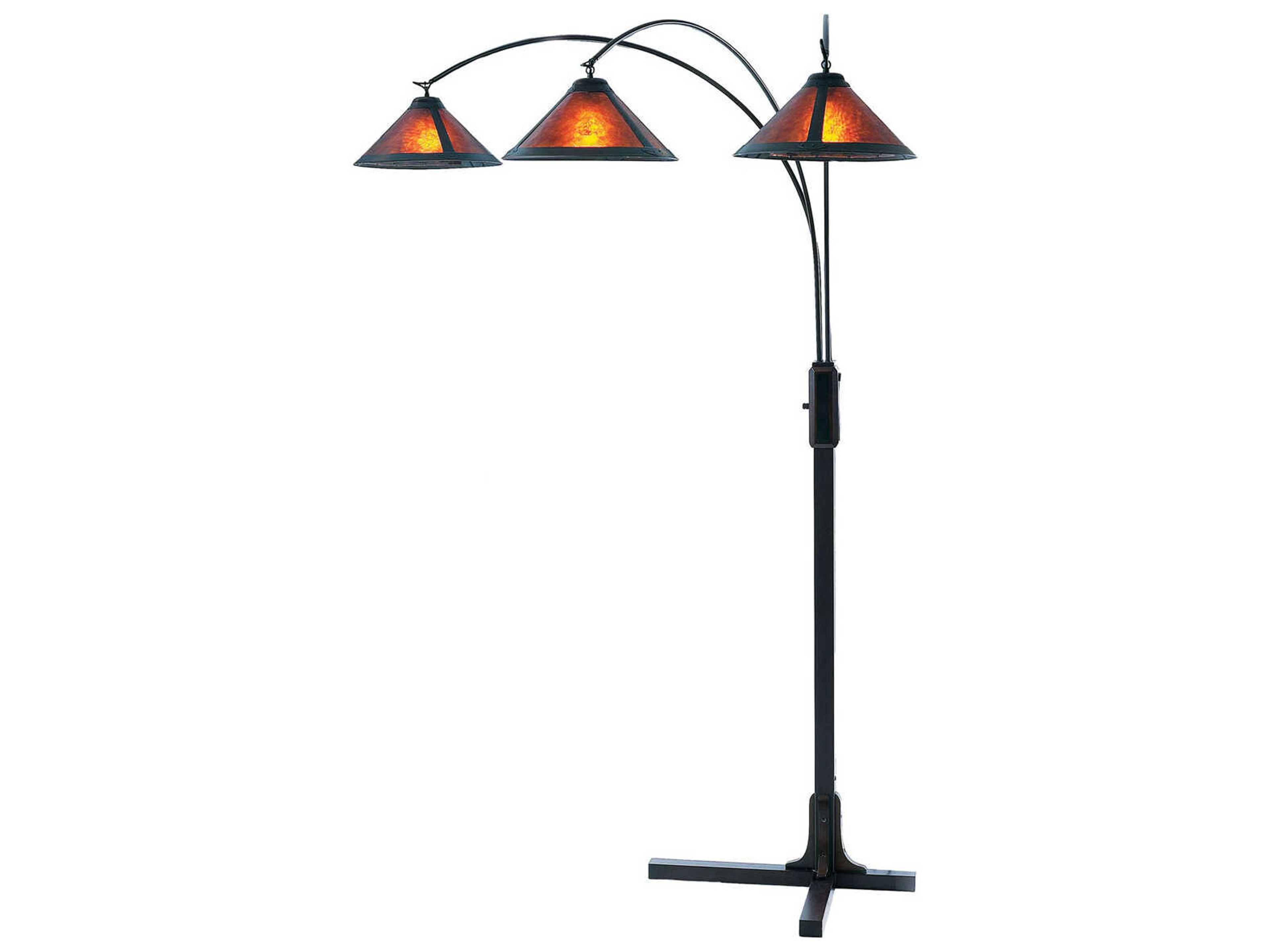 Nova Mica Espresso Bronze Amber Floor Lamp