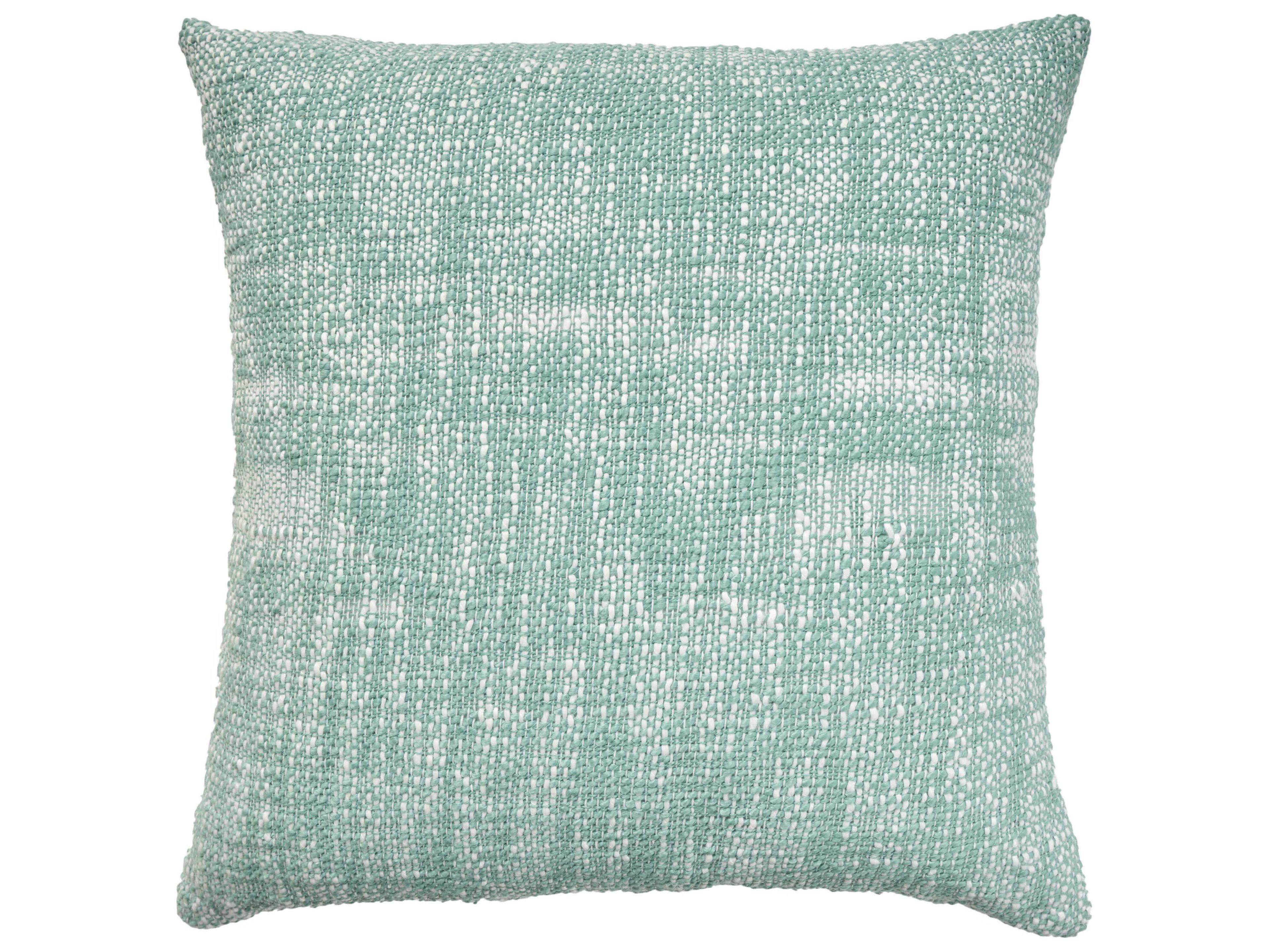 Nourison Mina Victory Outdoor Turquoise Basketweave Pillow