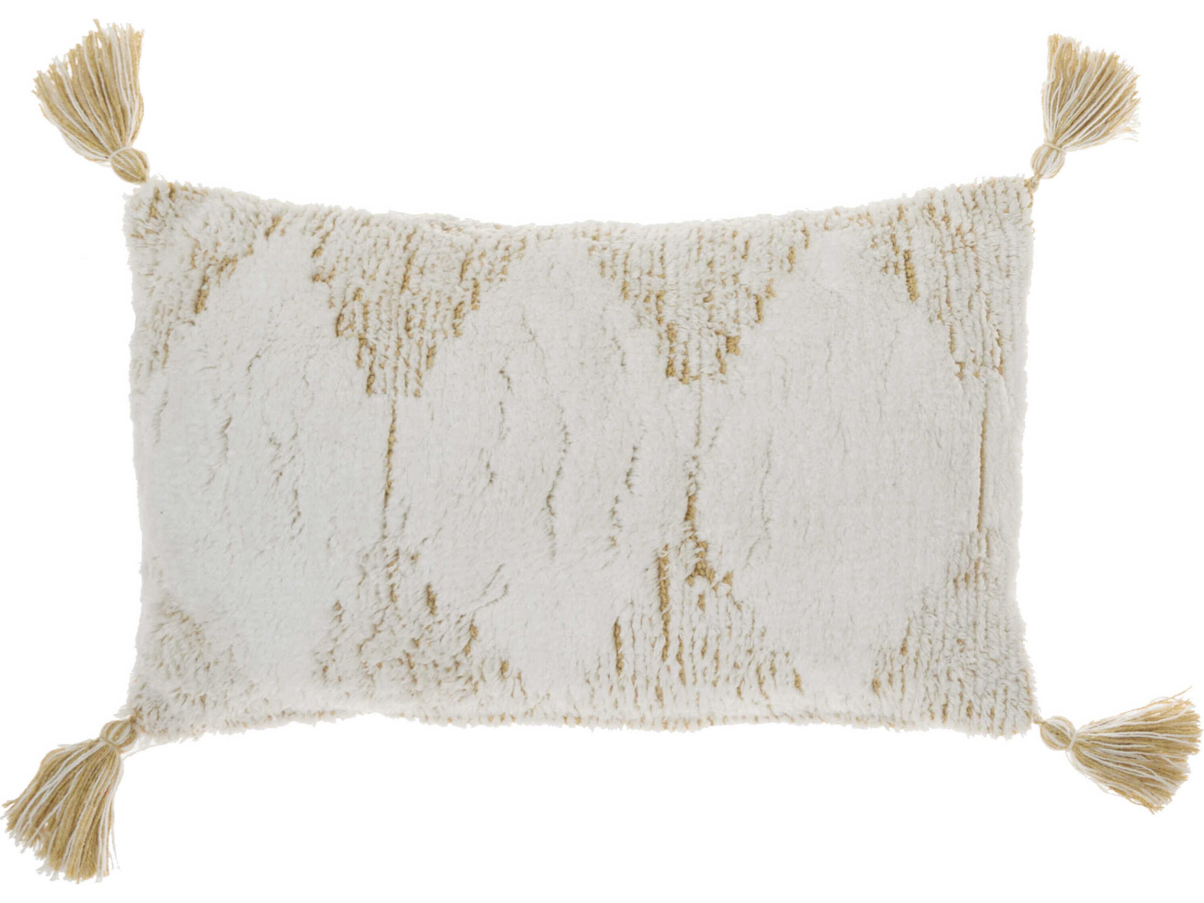 Nourison Nicole Curtis Pillow Yellow 12" x 20" Pillow