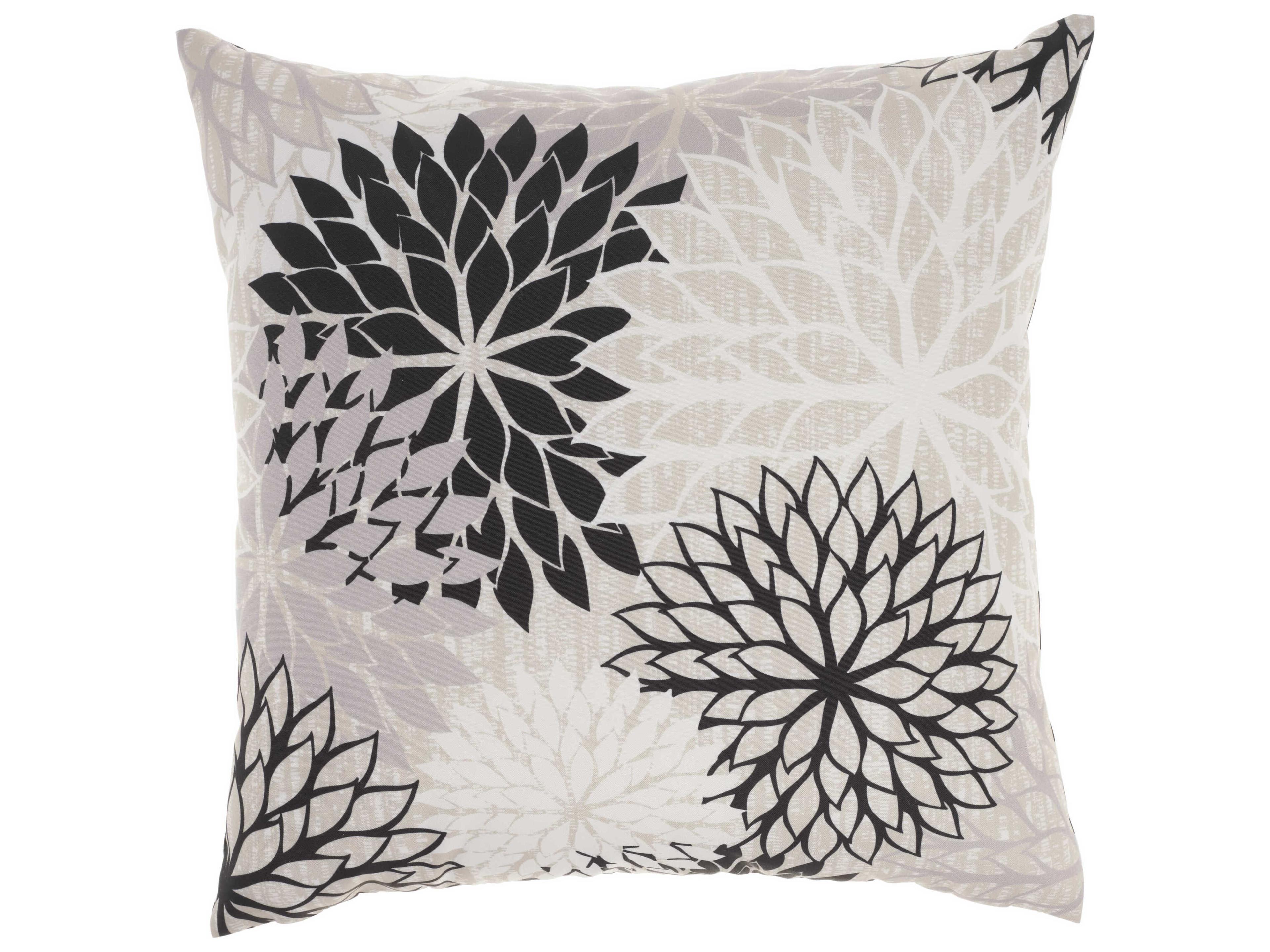 Nourison Aloha Black White Pillow