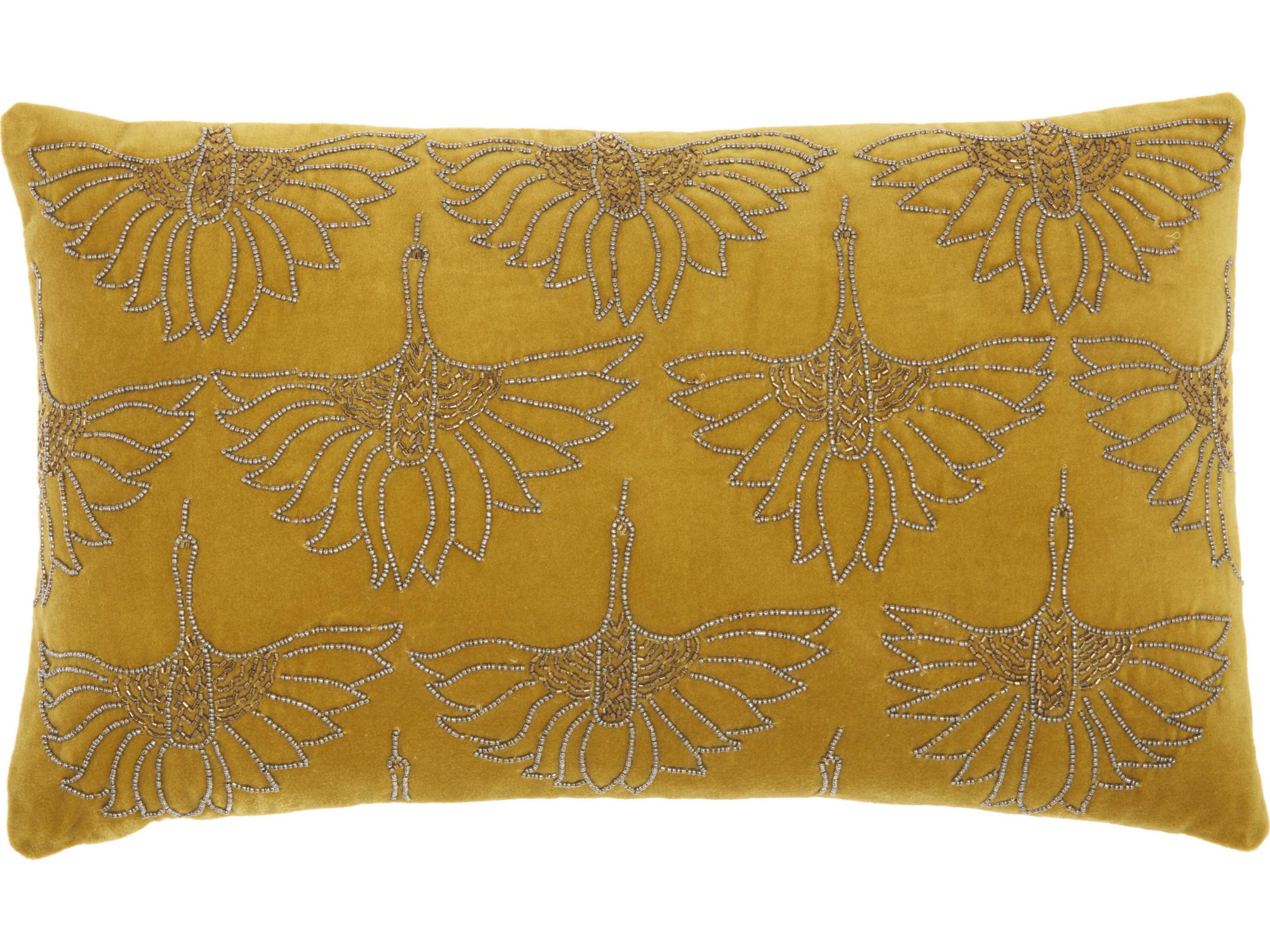 Nourison Sofia Gold 12" x 20" Pillow