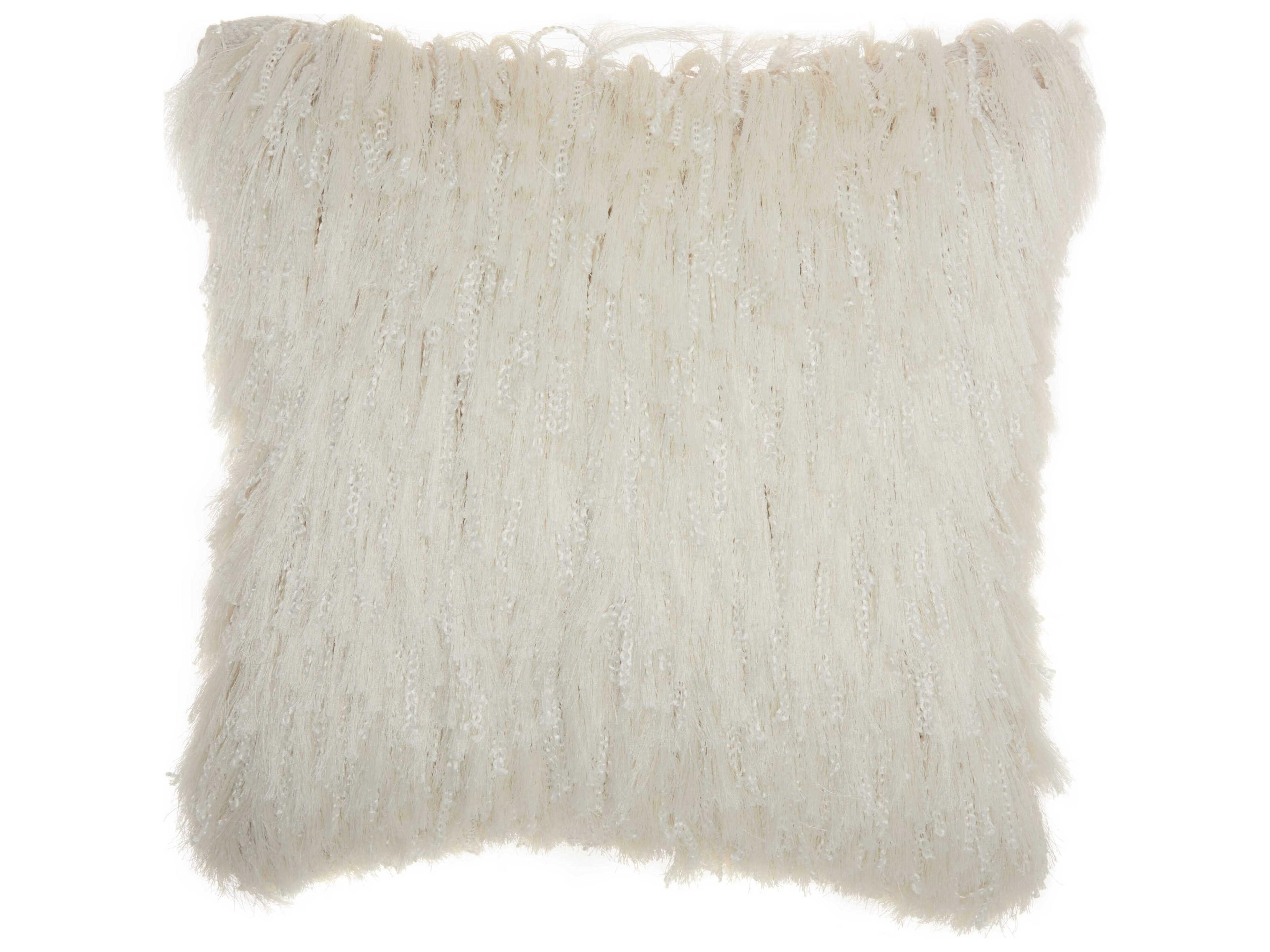 Nourison Shag White 20" x 20" Pillow