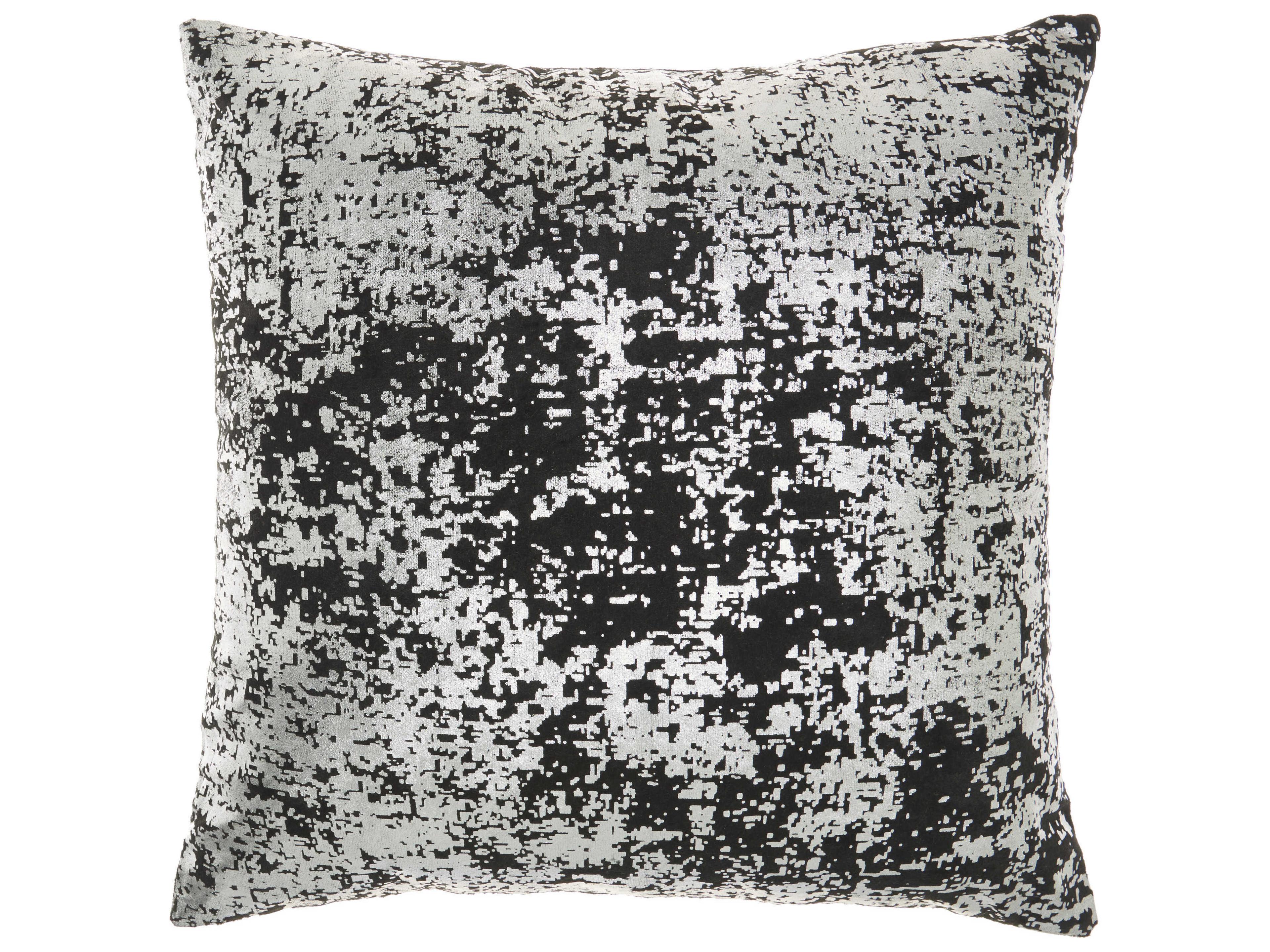 Nourison Luminescence Black / Silver 20" x 20" Pillow