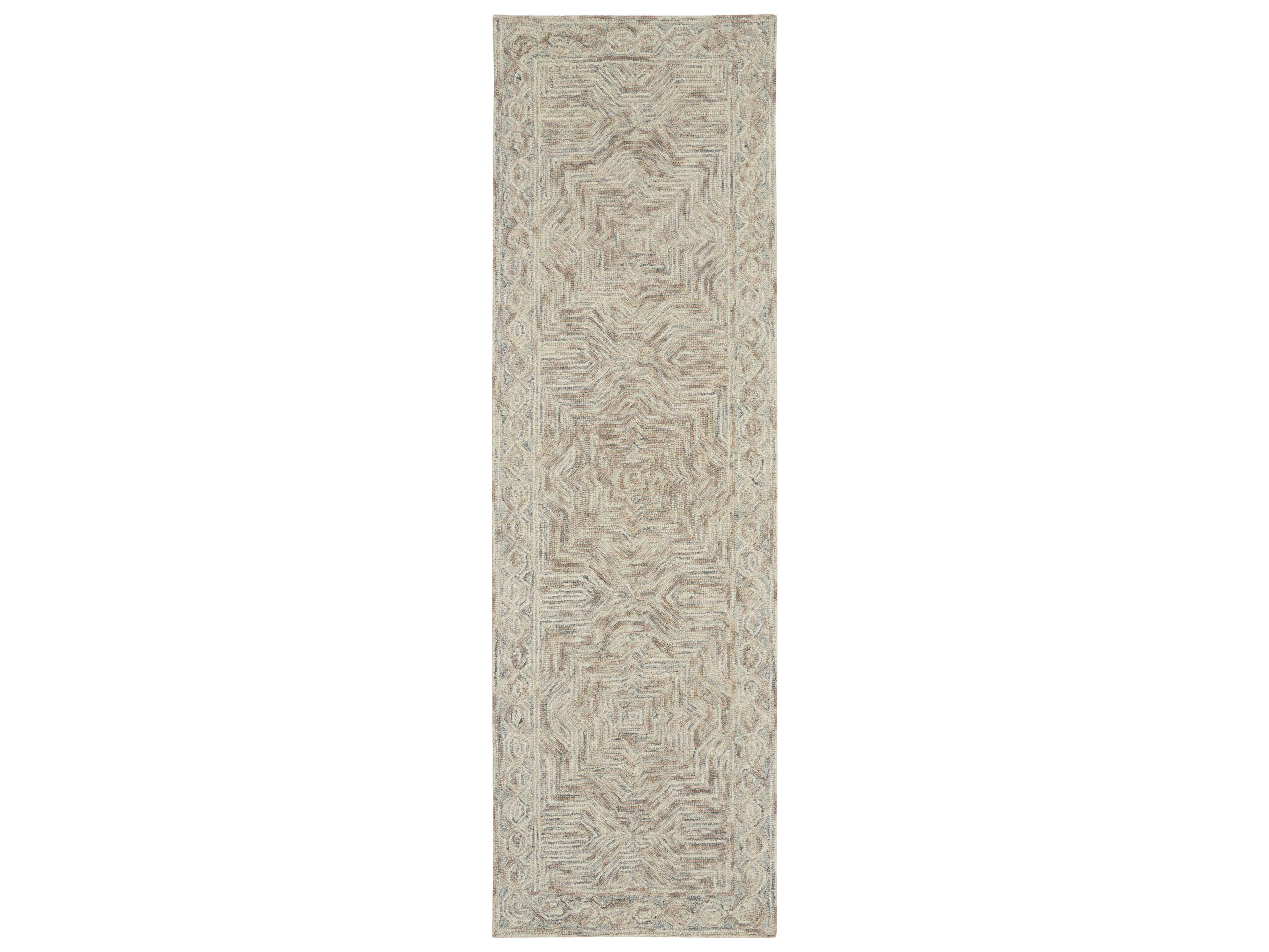 Interlock Bordered Runner Area Rug