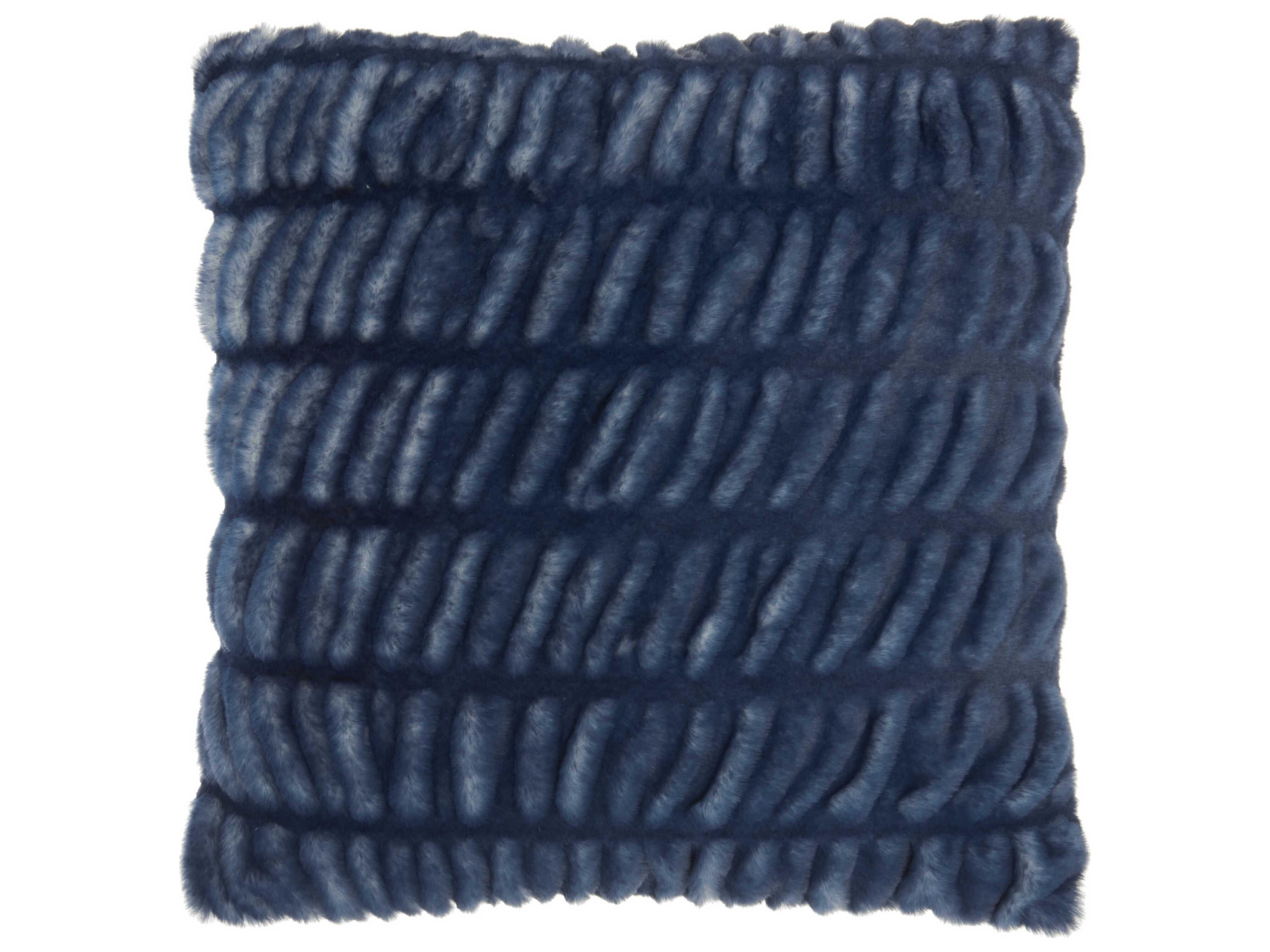Nourison Faux Fur Navy 20" x 20" Pillow