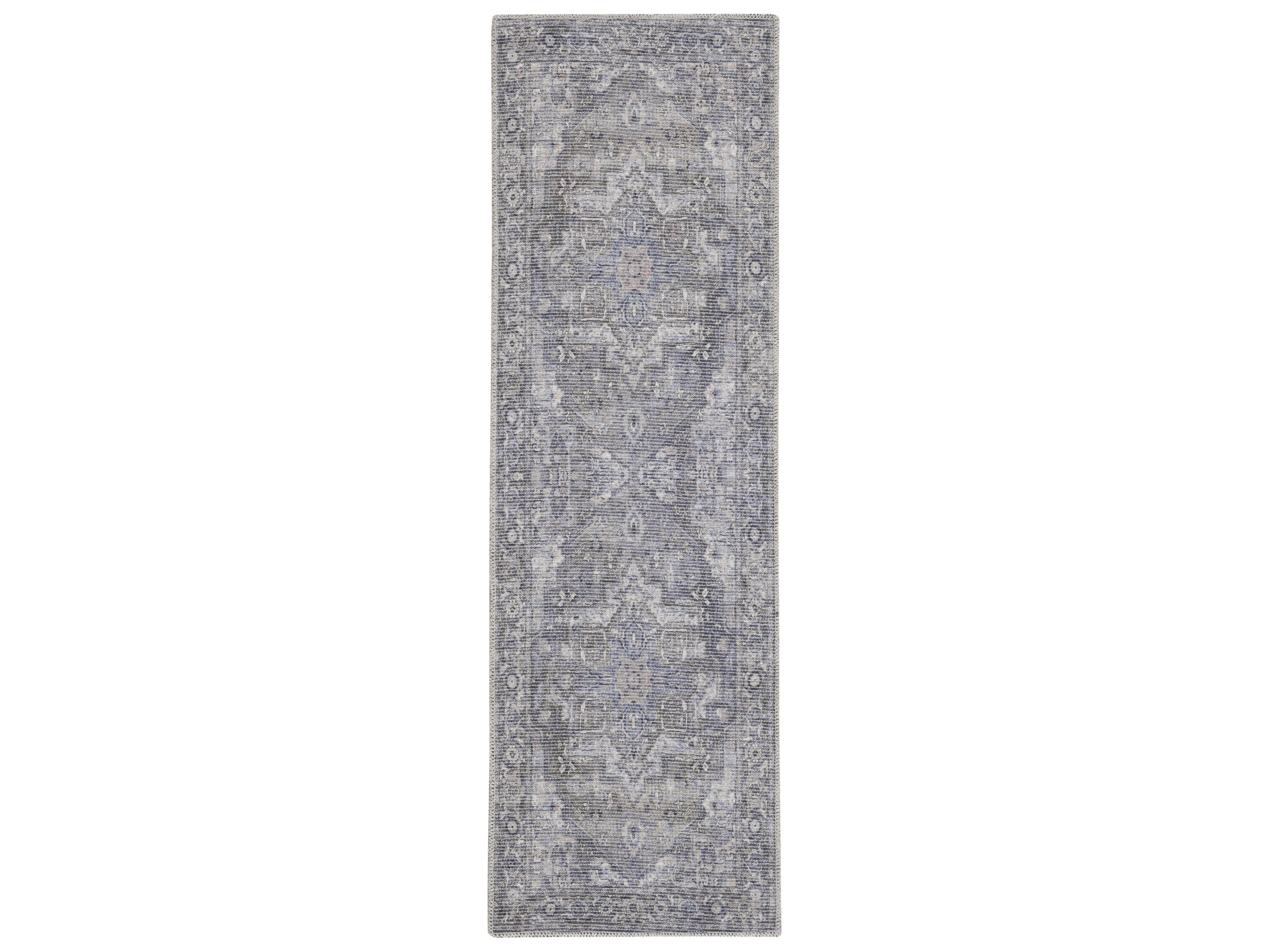 Nourison Machine Washable Series-1 Bordered Runner Area Rug