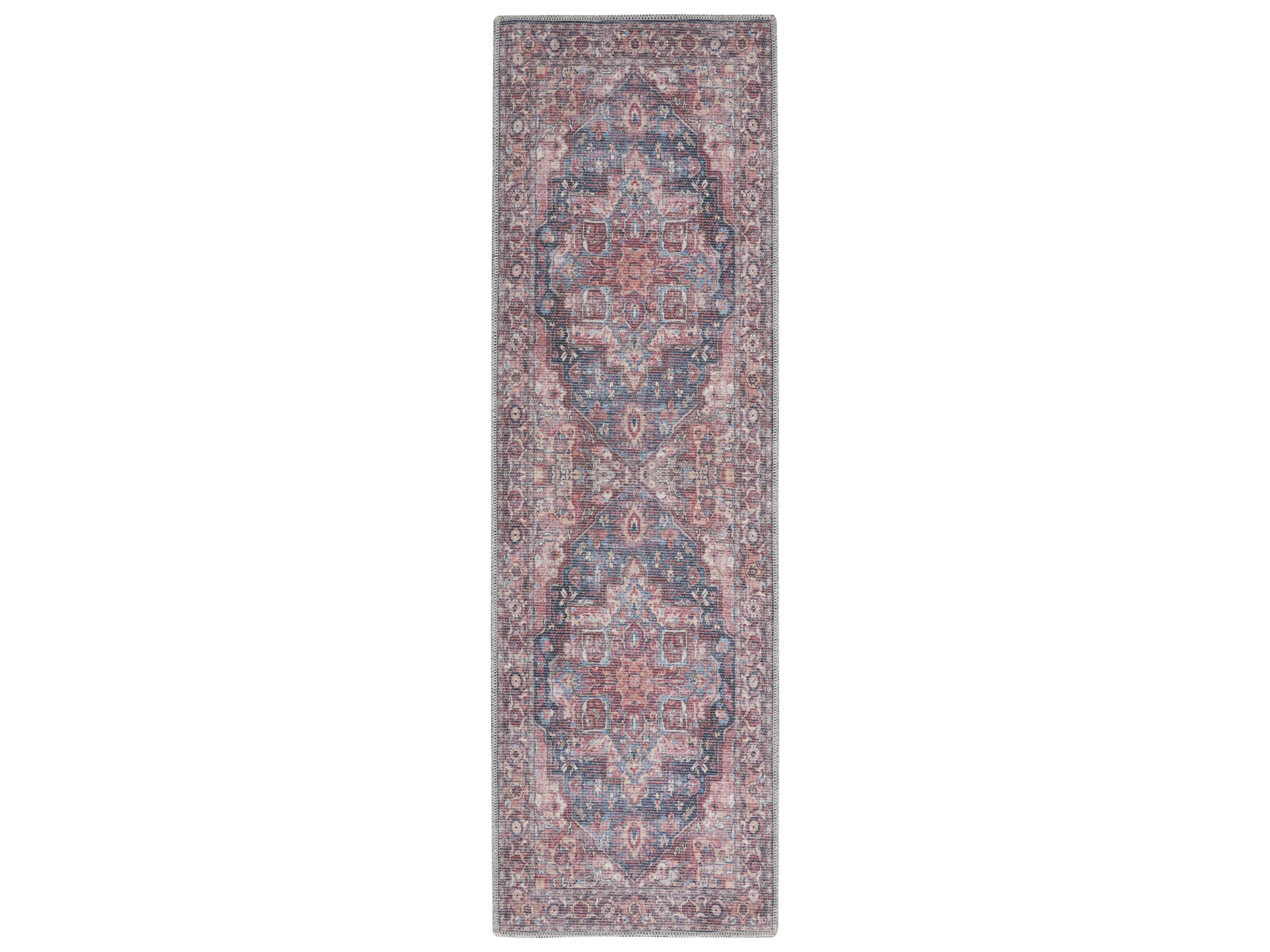 Nourison Machine Washable Series-1 Bordered Runner Area Rug