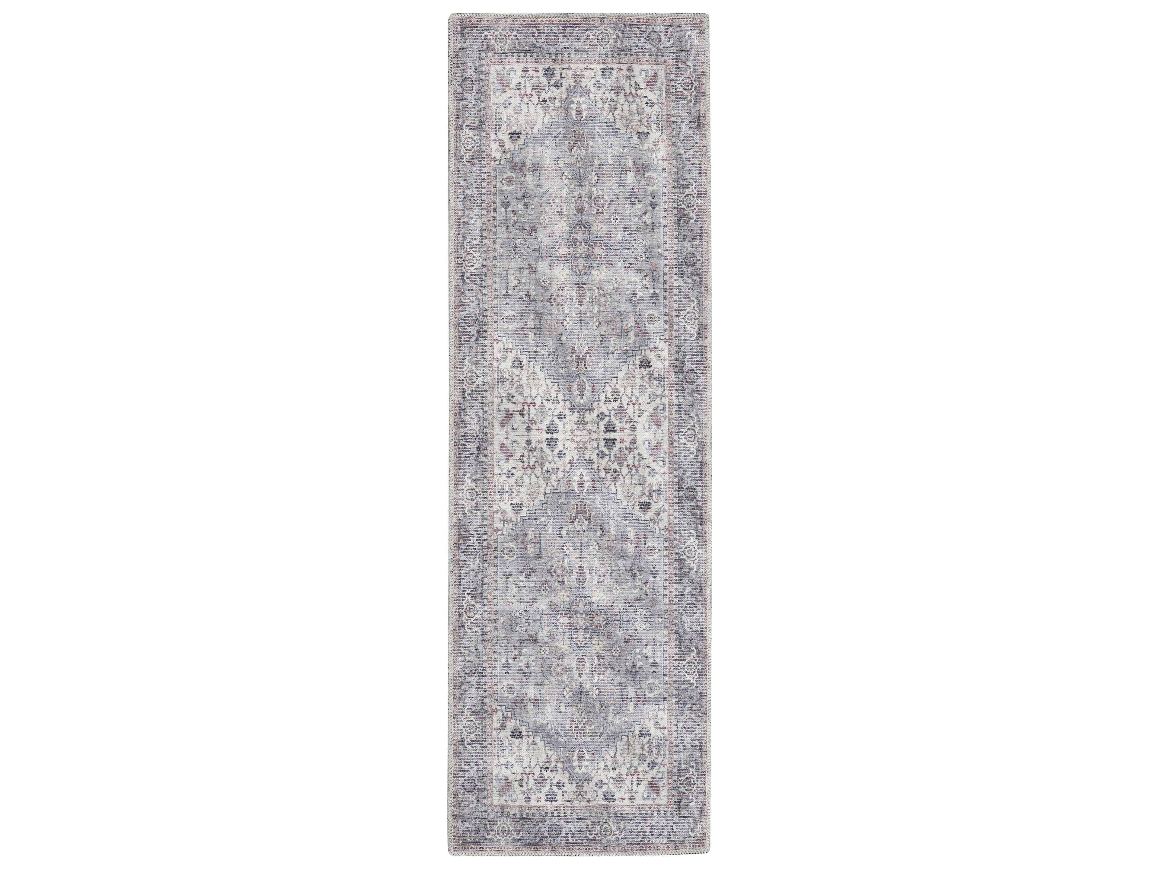 Nourison Machine Washable Series-1 Bordered Runner Area Rug