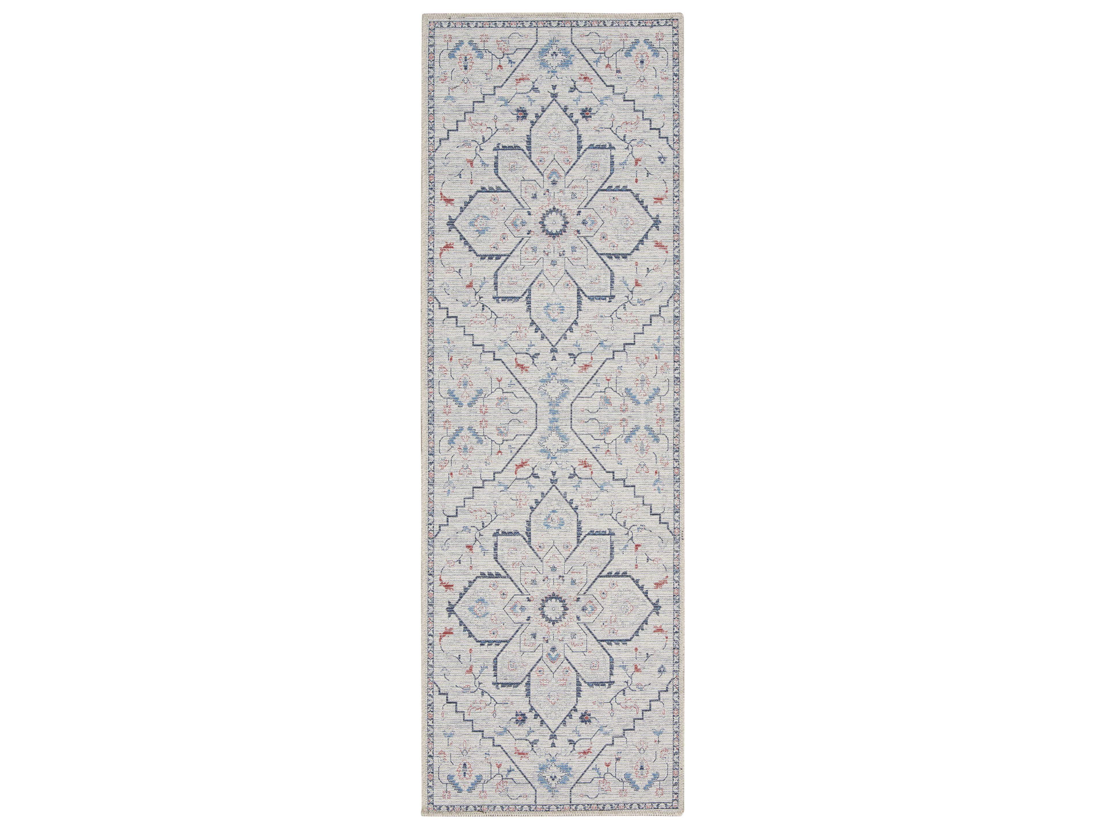 Nourison Machine Washable Series 1 Bordered Runner Area Rug