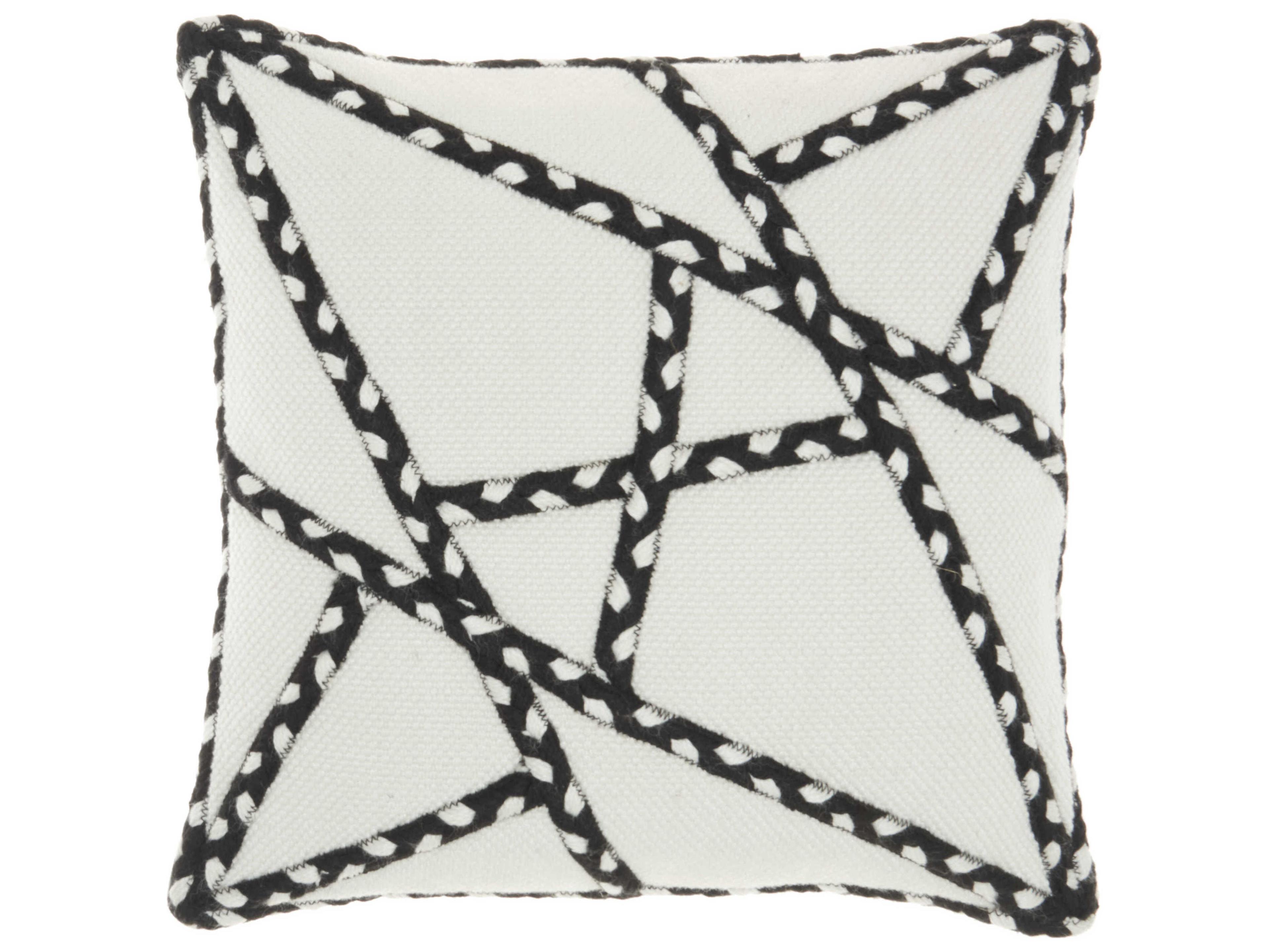 Nourison Outdoor Pillows Black 18" x 18" Pillow