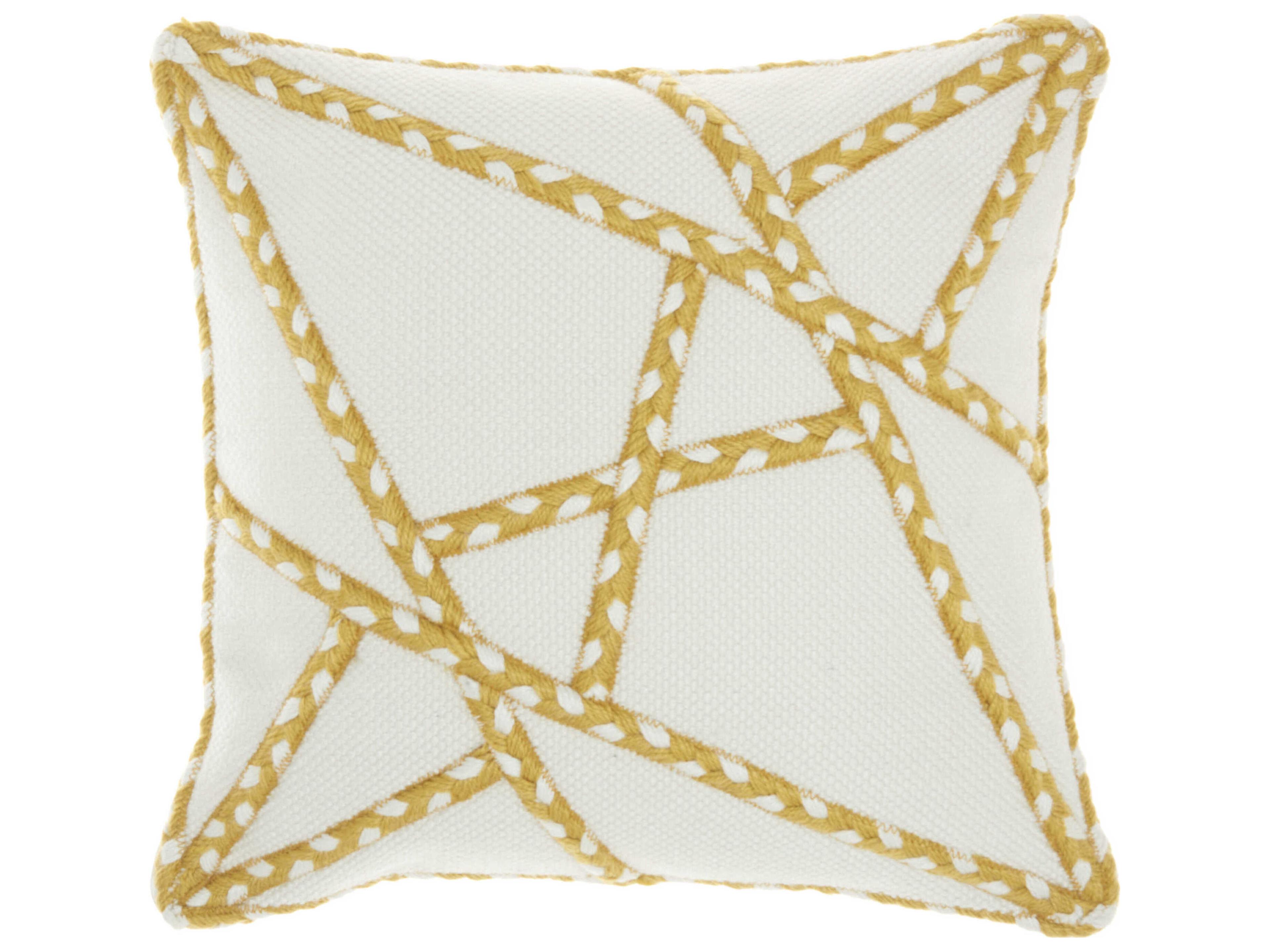 Nourison Outdoor Pillows Yellow 18" x 18" Pillow