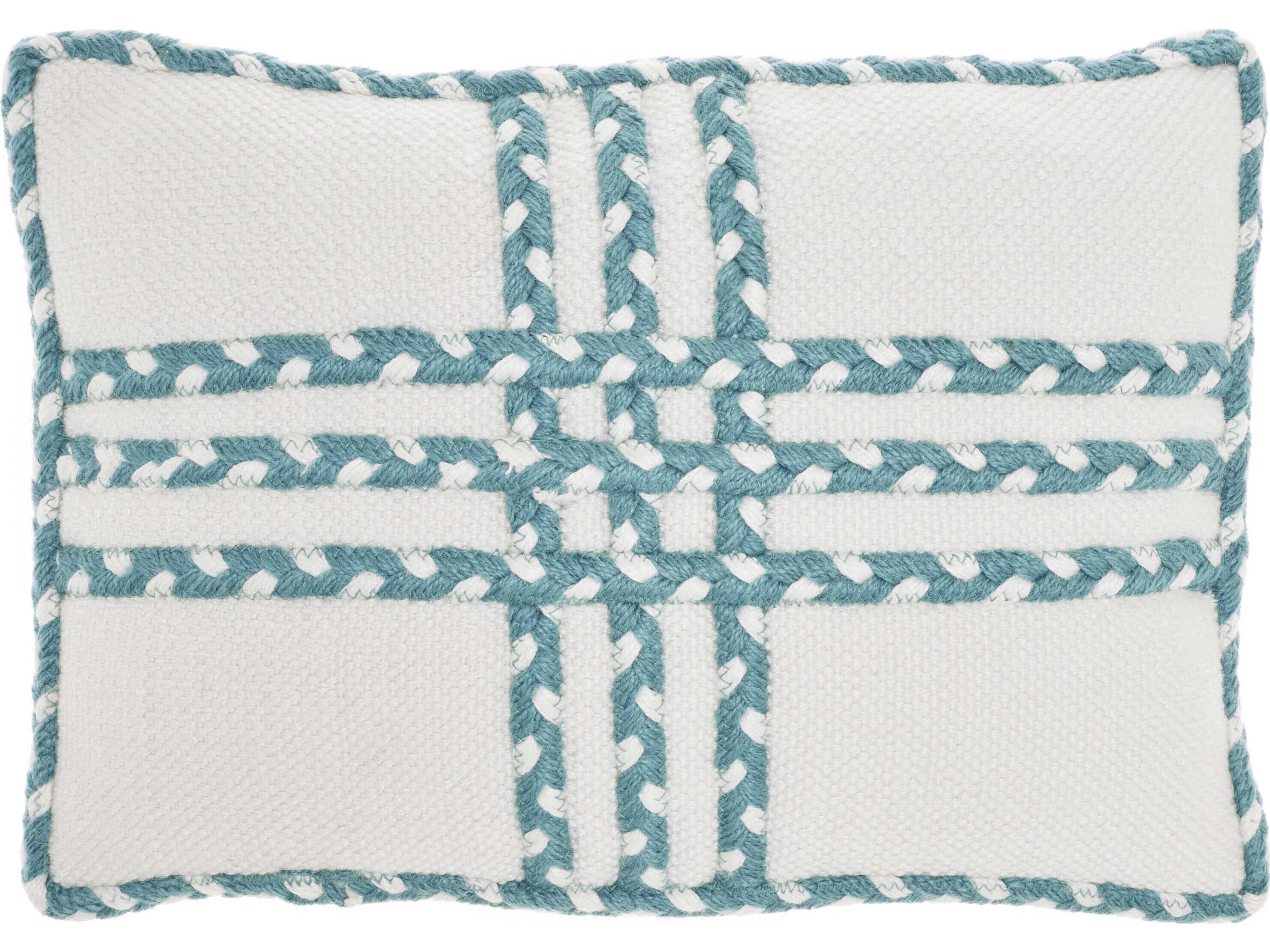 Nourison Outdoor Pillows Turquoise 14" x 20" Pillow