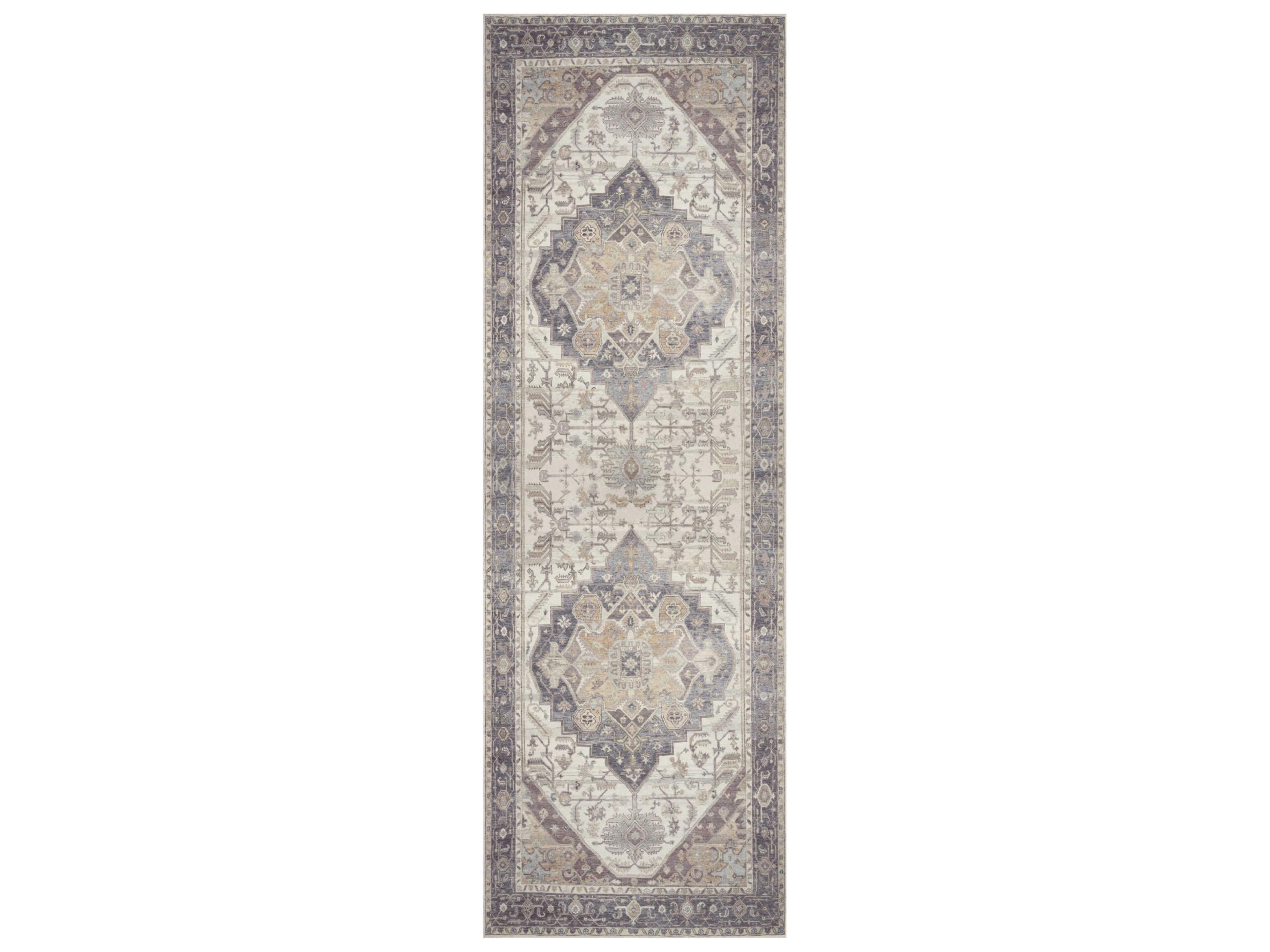 Nourison Vintage Washables Bordered Runner Area Rug