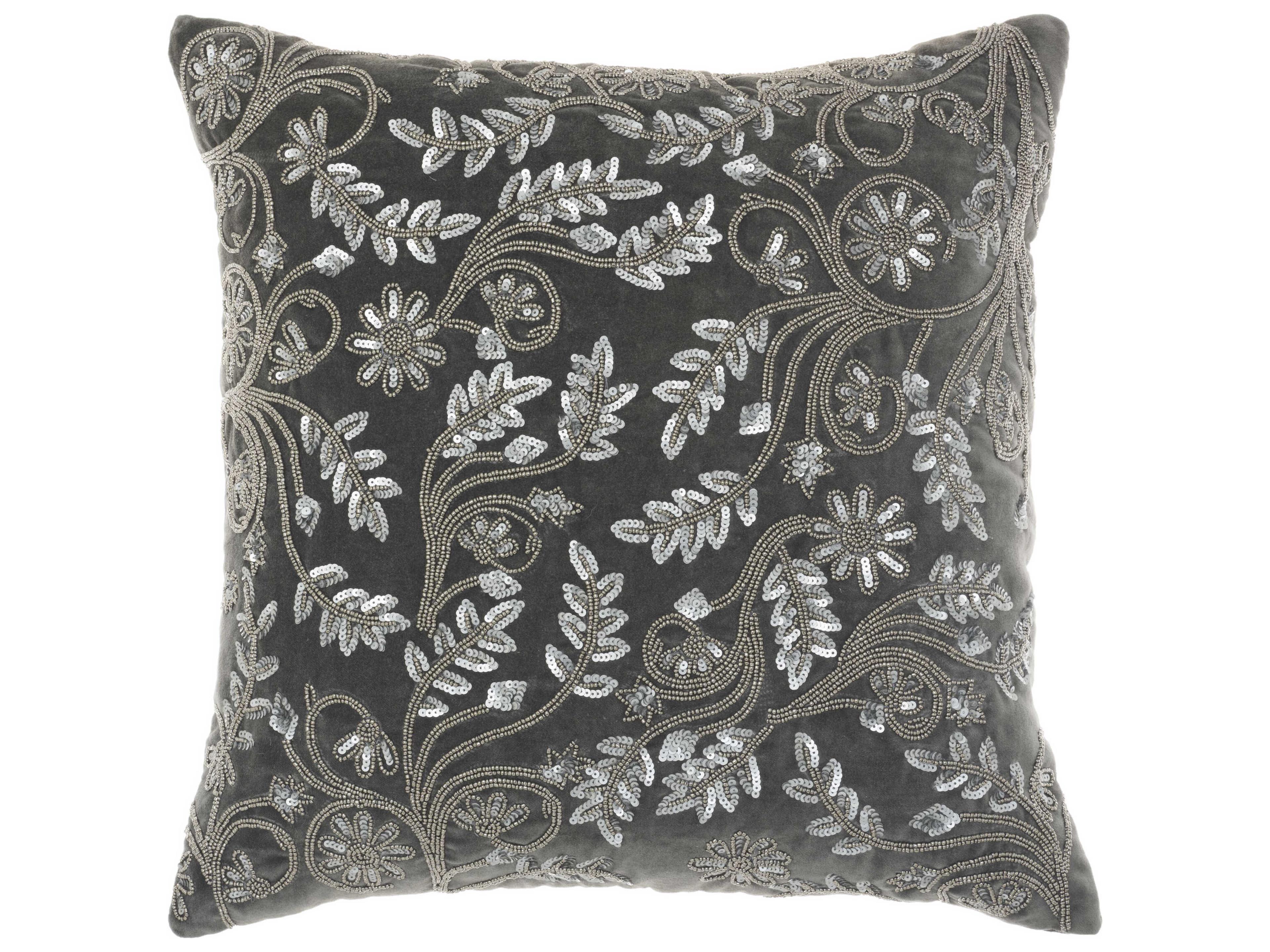 Nourison Luminescence Grey 20" x 20" Pillow