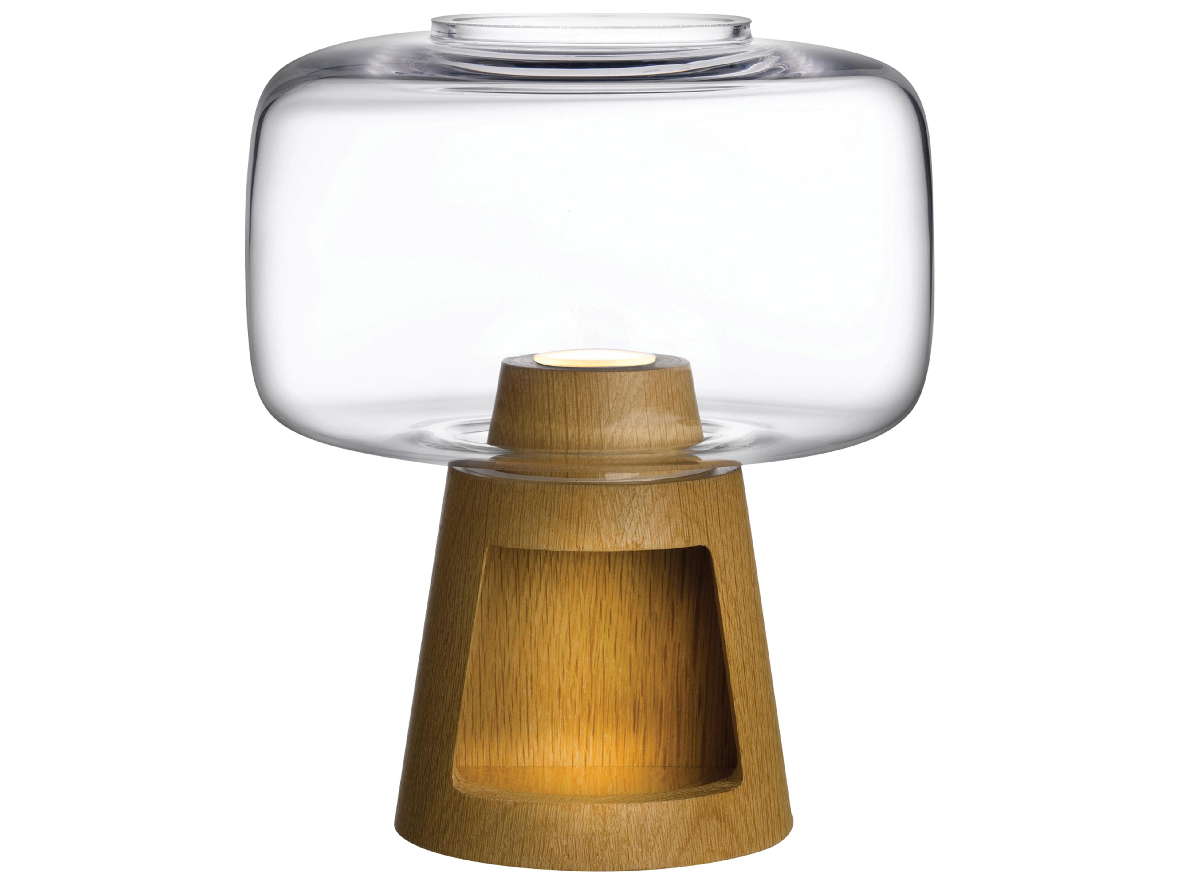 NUDE Tree Oak Clear Glass Brown Table Lamp