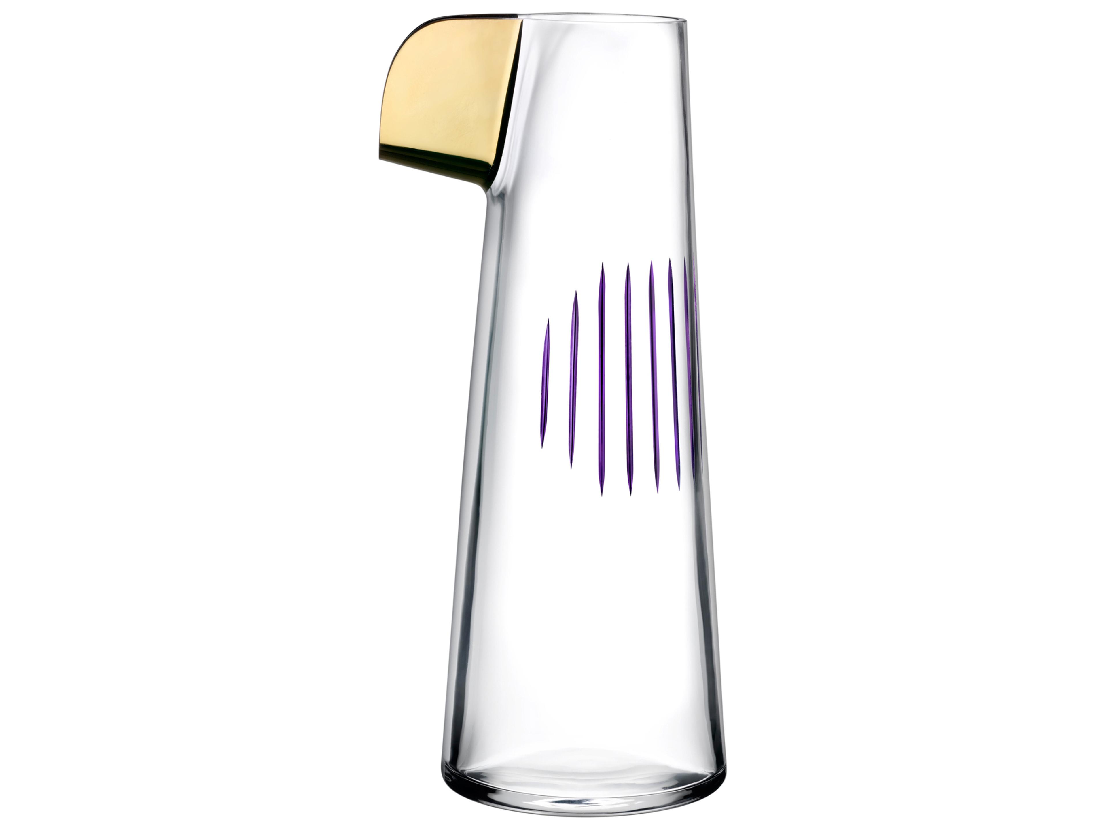 NUDE Parrot Clear Purple Line Gold Beak Carafe