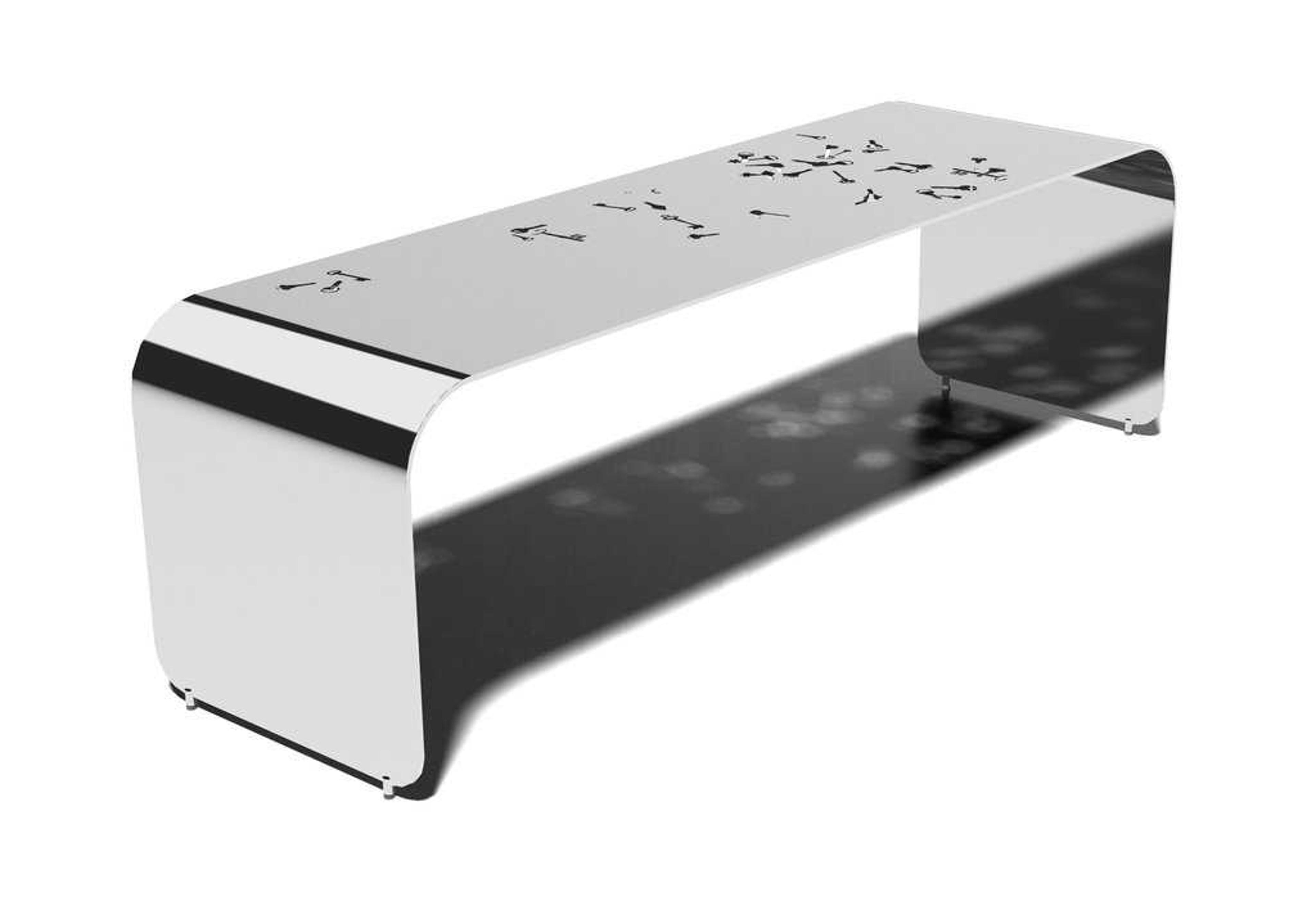 Orange Silver Accent Bench