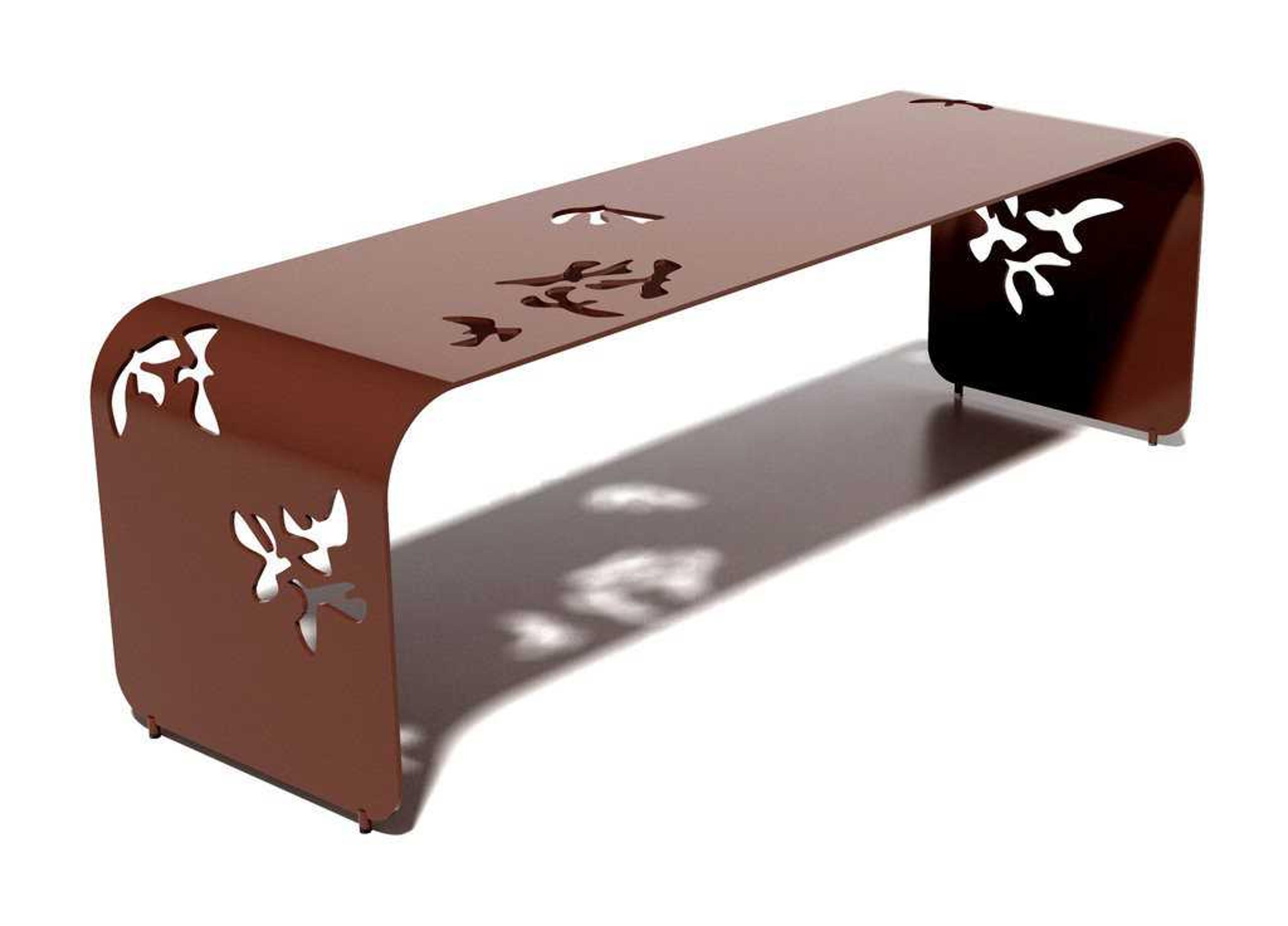 Orange Brown Accent Bench