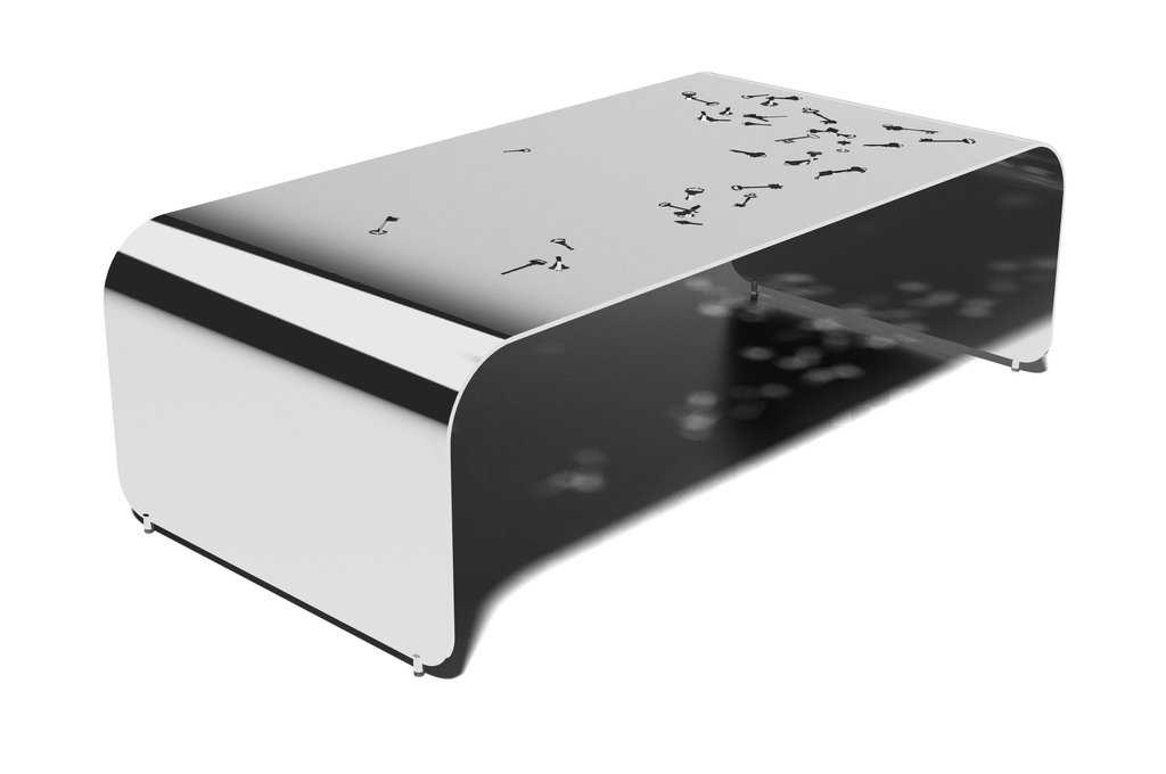 Orange Rectangular Metal Coffee Table