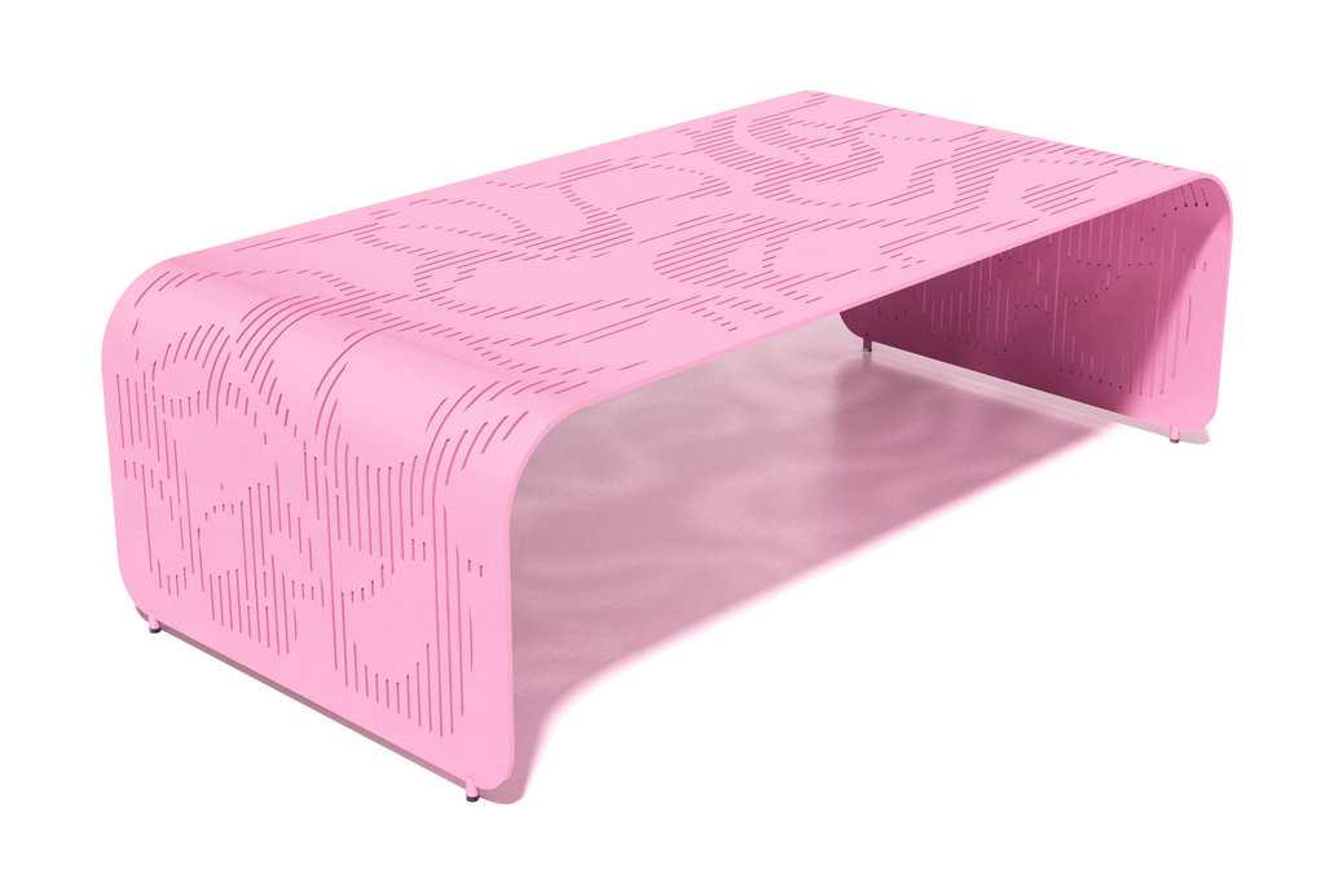 Orange Rectangular Metal Coffee Table