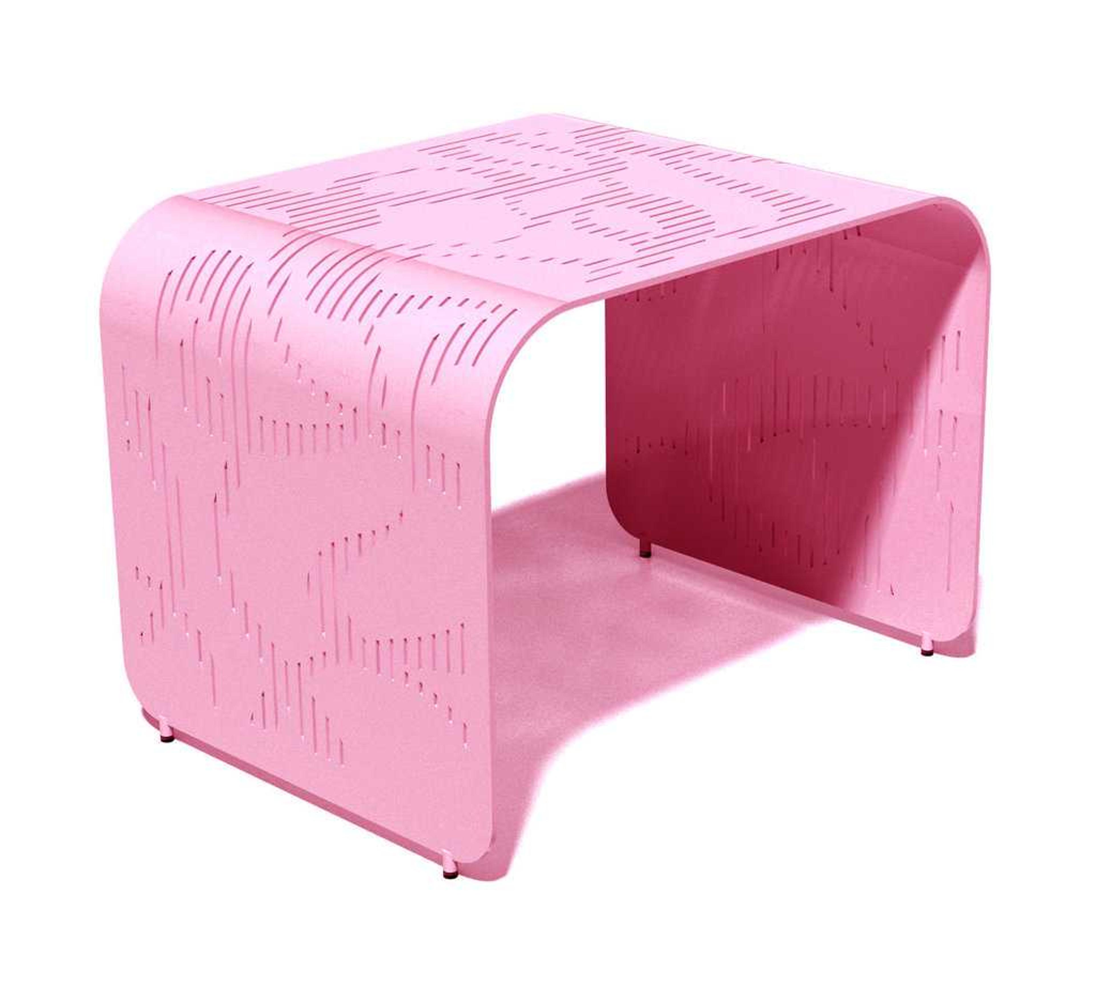 Orange Rectangular Metal End Table