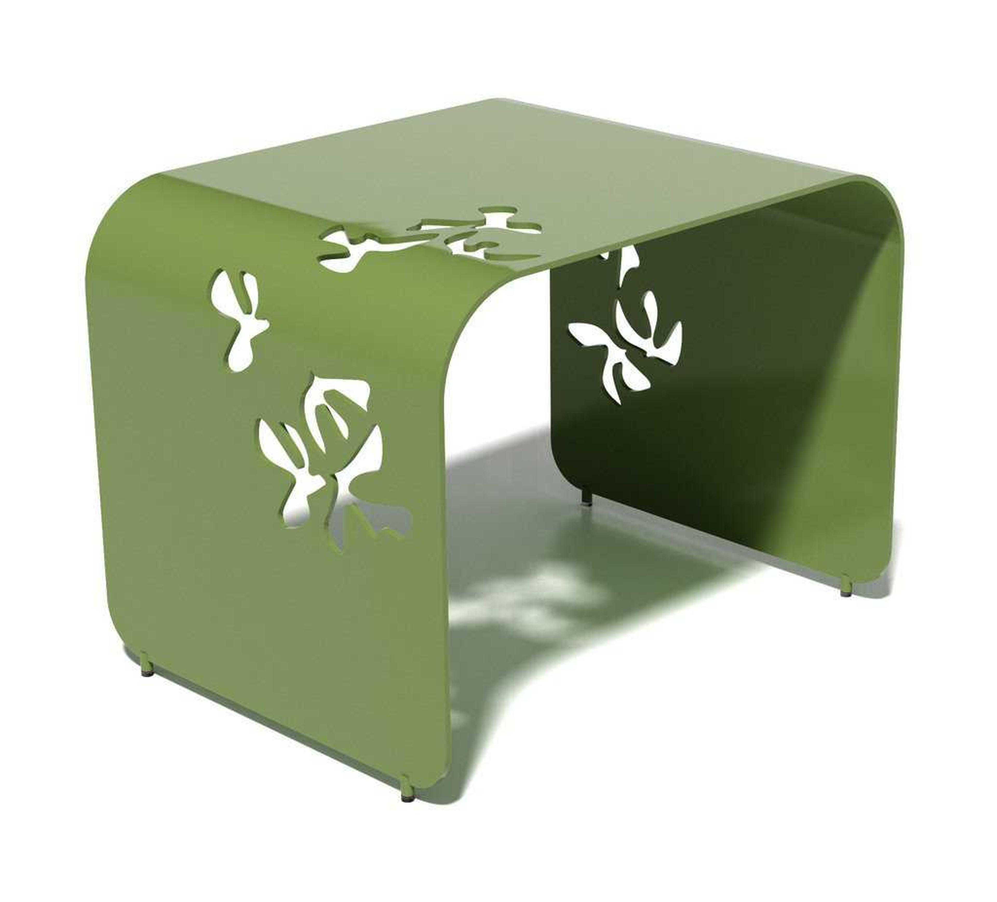 Orange Rectangular Metal End Table