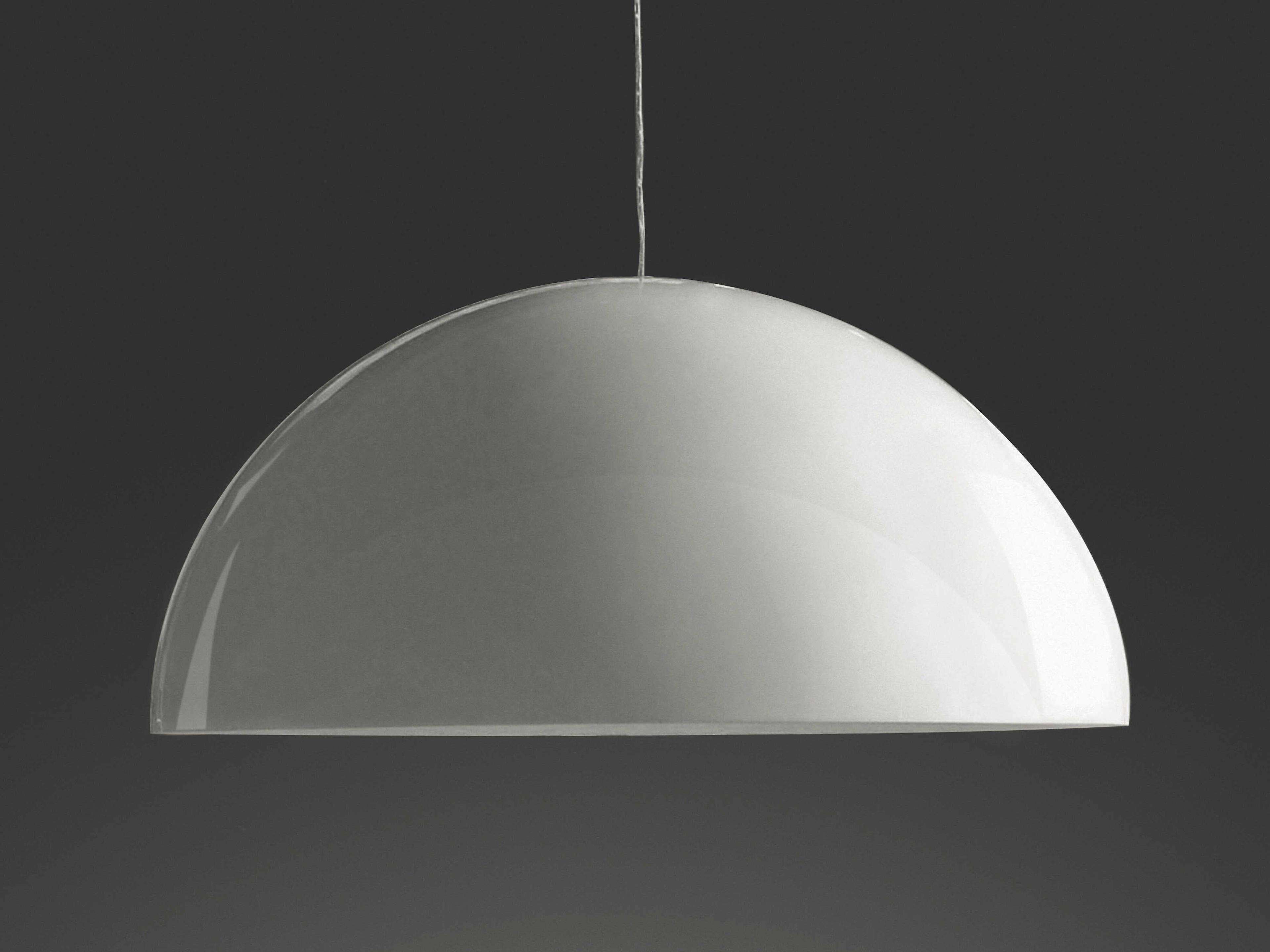 Oluce Sonora 2-Light Polished White Dome Pendant