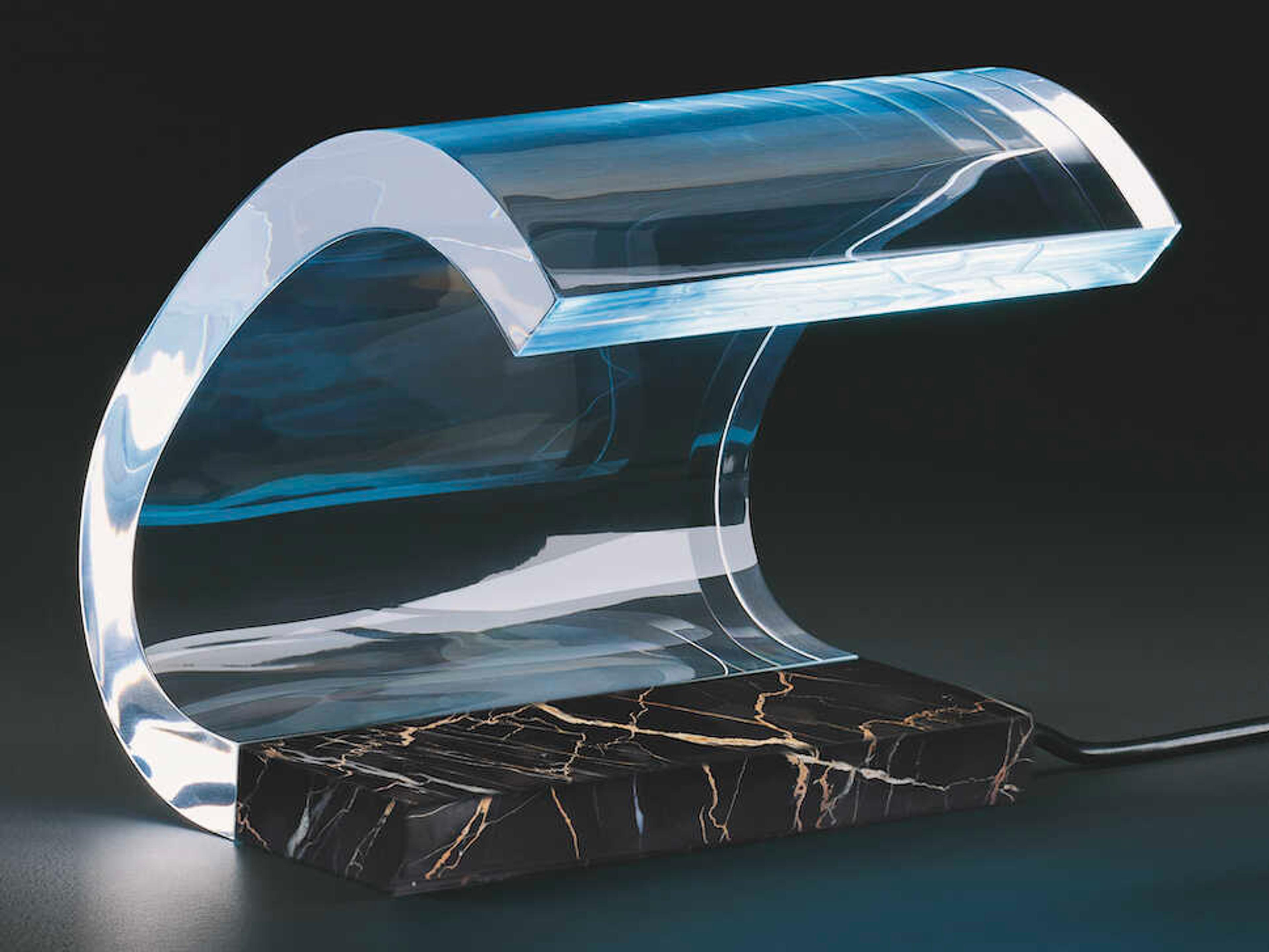 Oluce Acrilica Black Table Lamp