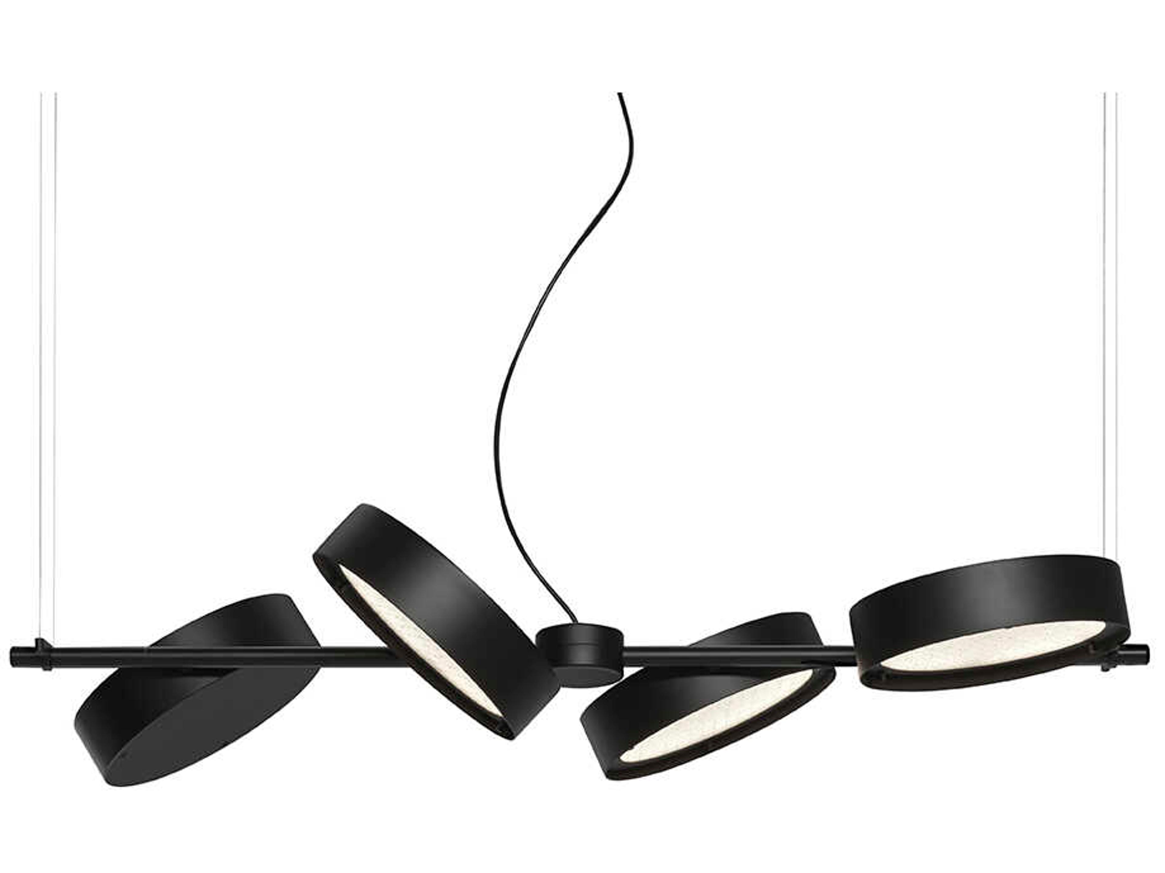 Oluce Berlin 4-Light Matt Black Round Island Pendant