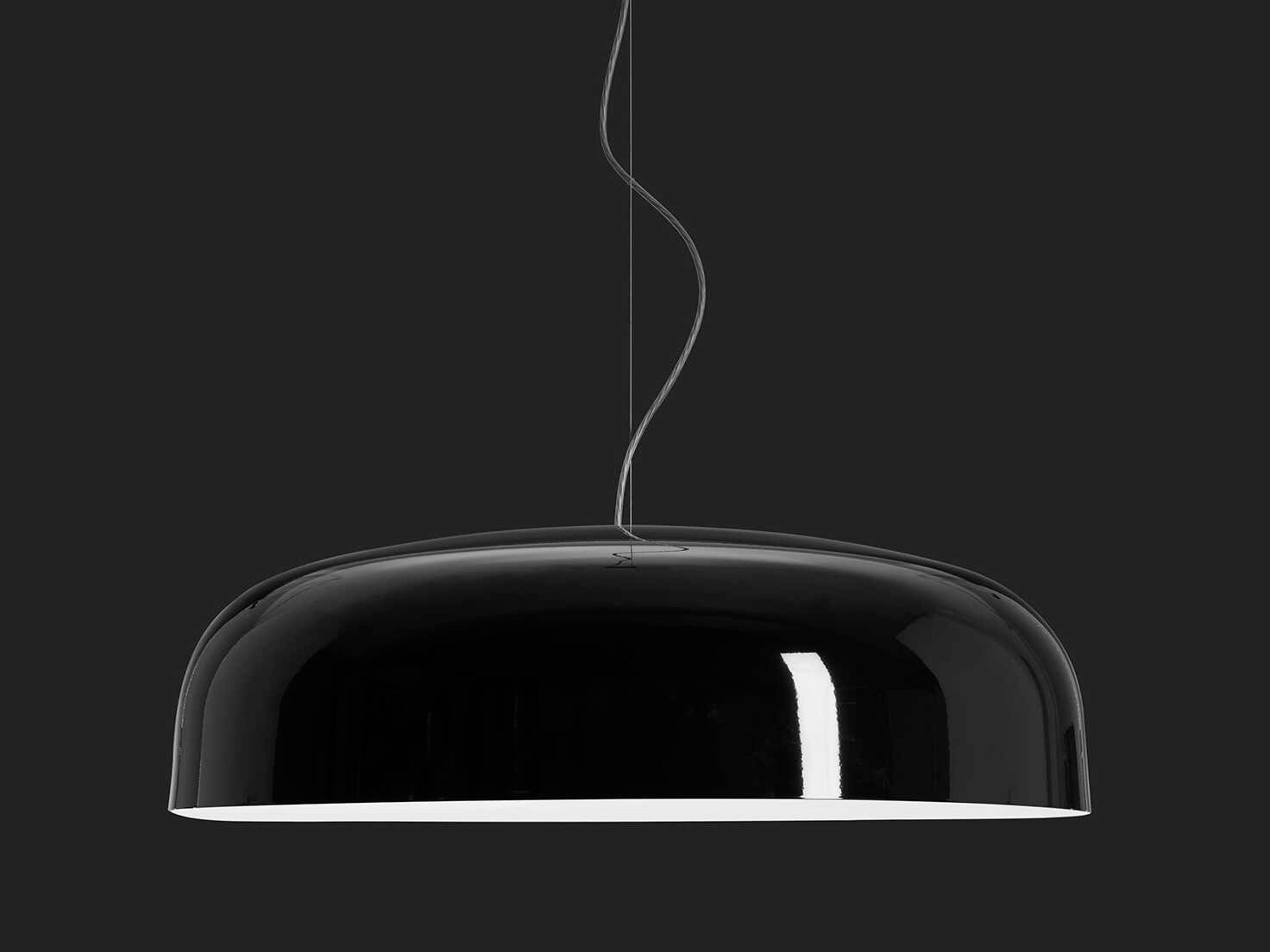 Oluce Canopy 1-Light Lacquered Black Bowl Pendant