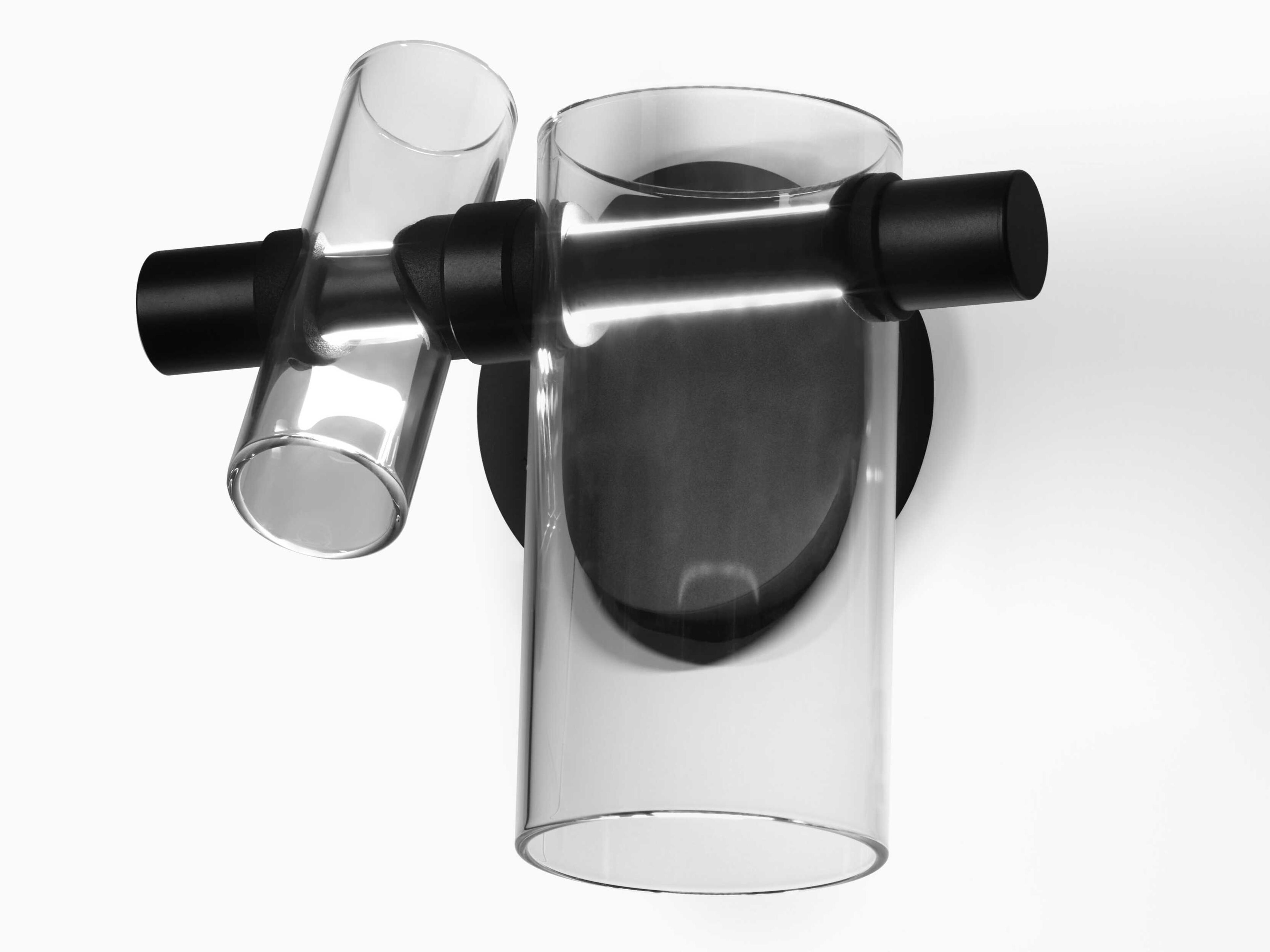 Oluce Dancing Glass 2-Light Transparent Clear Wall Sconce