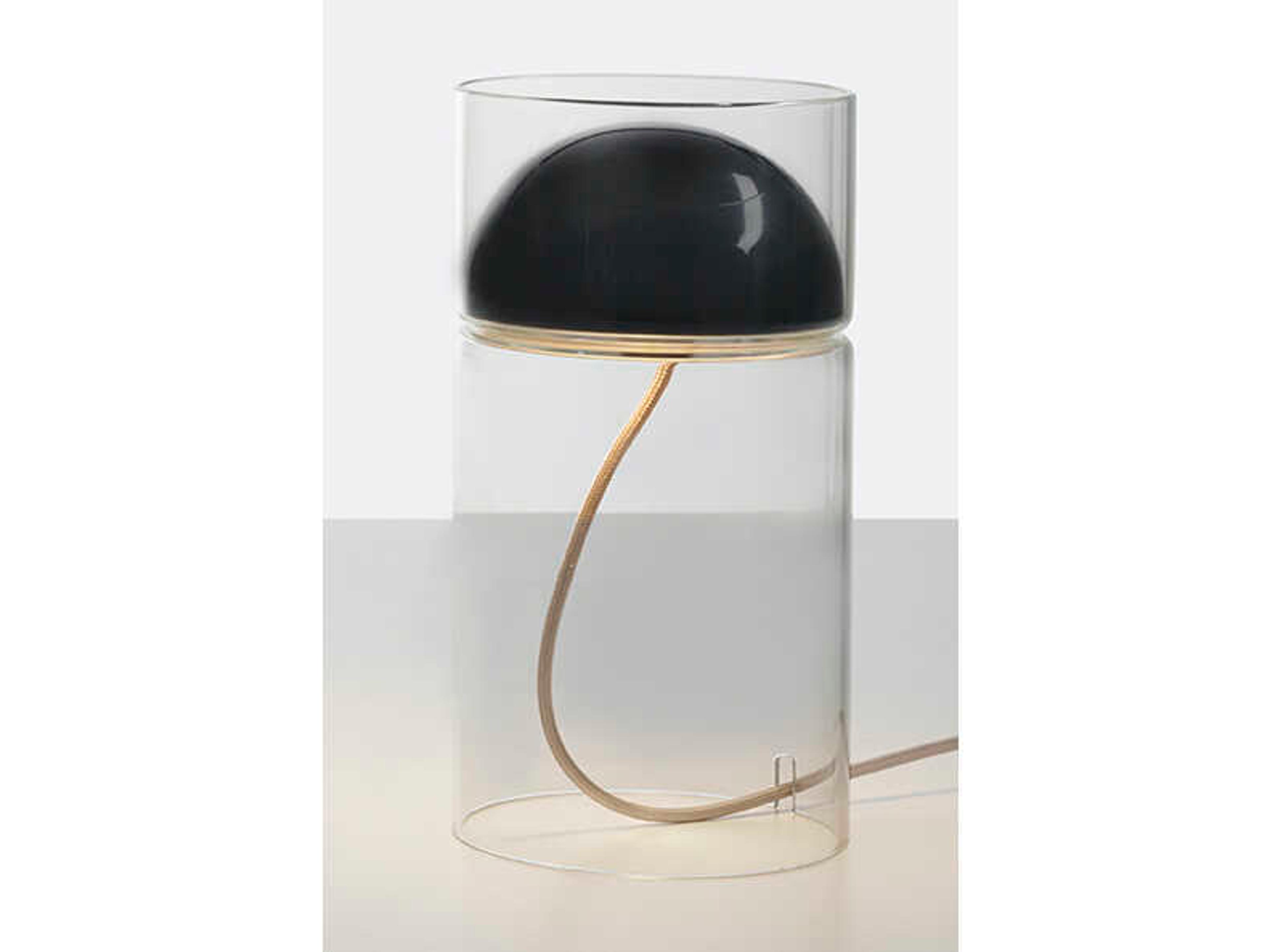 Oluce Medusa Lacquered Black Table Lamp