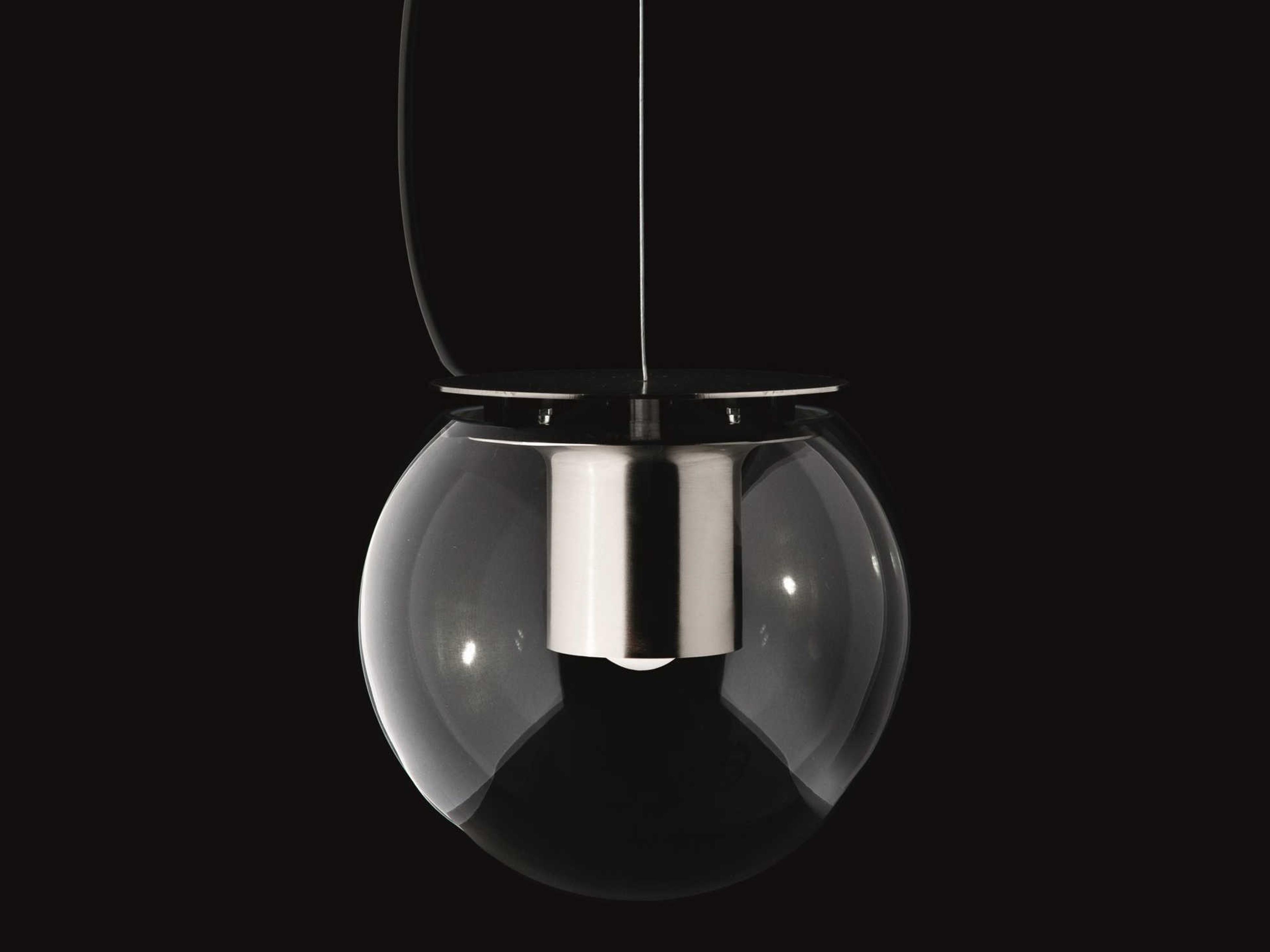 The Globe 1-Light Satin Nickel Glass Round Mini Pendant