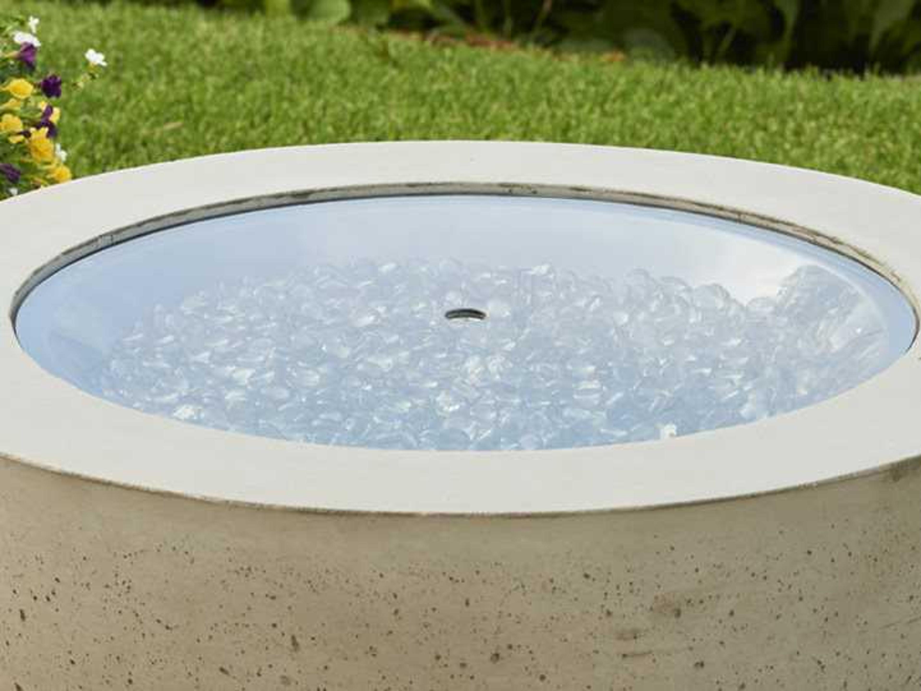 Outdoor Greatroom Grey Tempered Glass 12'' Round Burner Cover