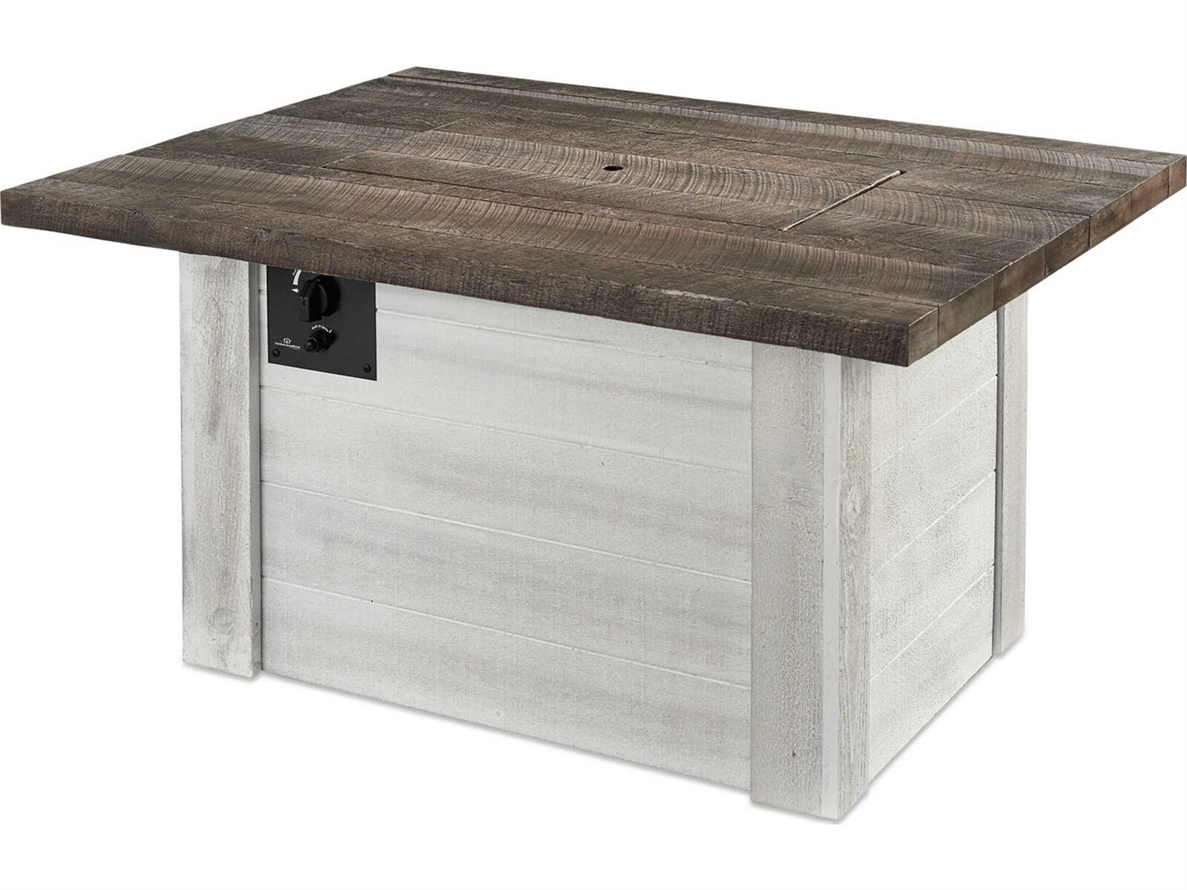 Alcott Timber Supercast Rectangular Gas Fire Pit Table