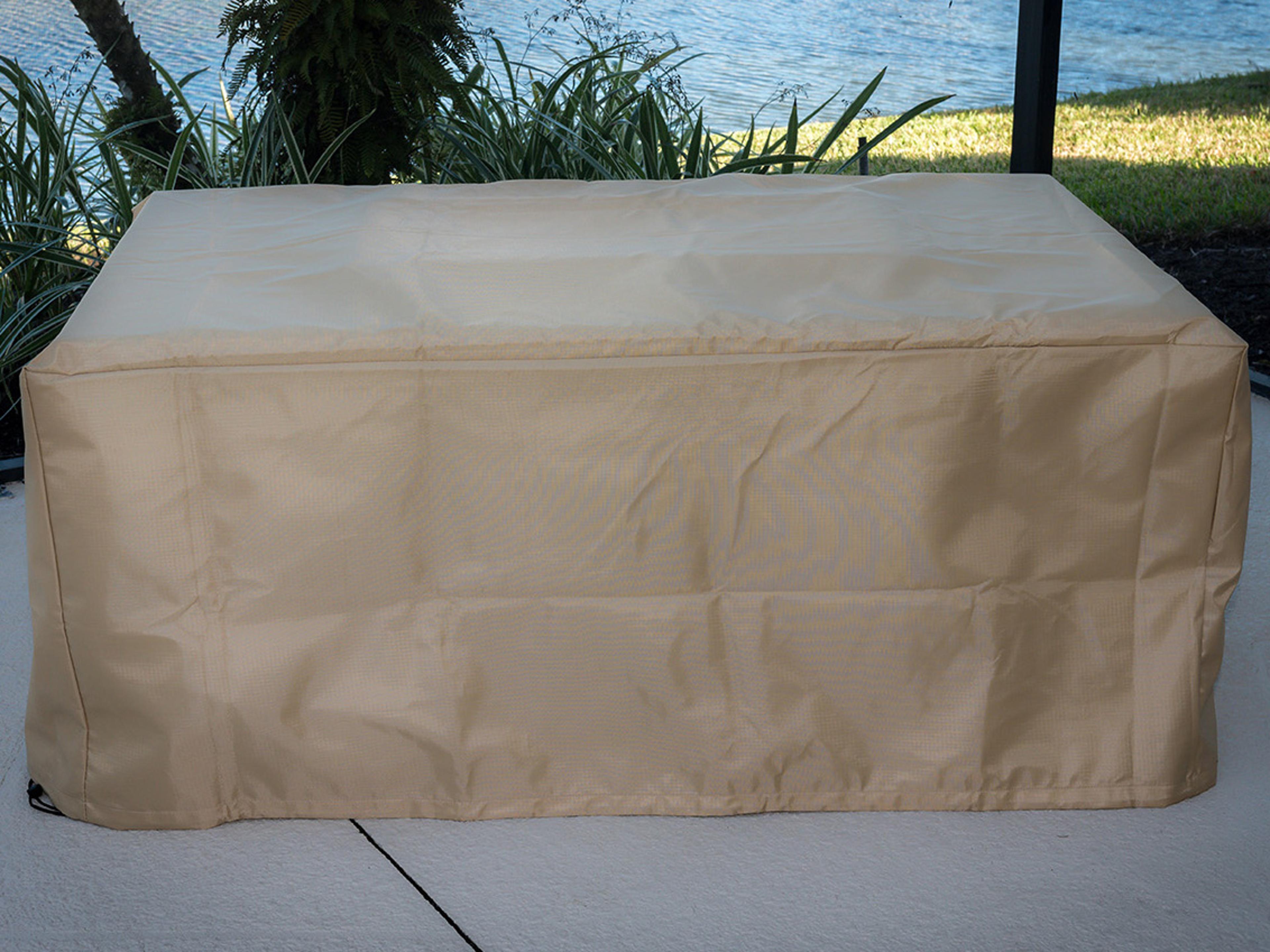Outdoor Greatroom Rectangular Tan Protective Cover for Brooks Kenwood Rectangular and Sierra Linear Fire Pit Tables