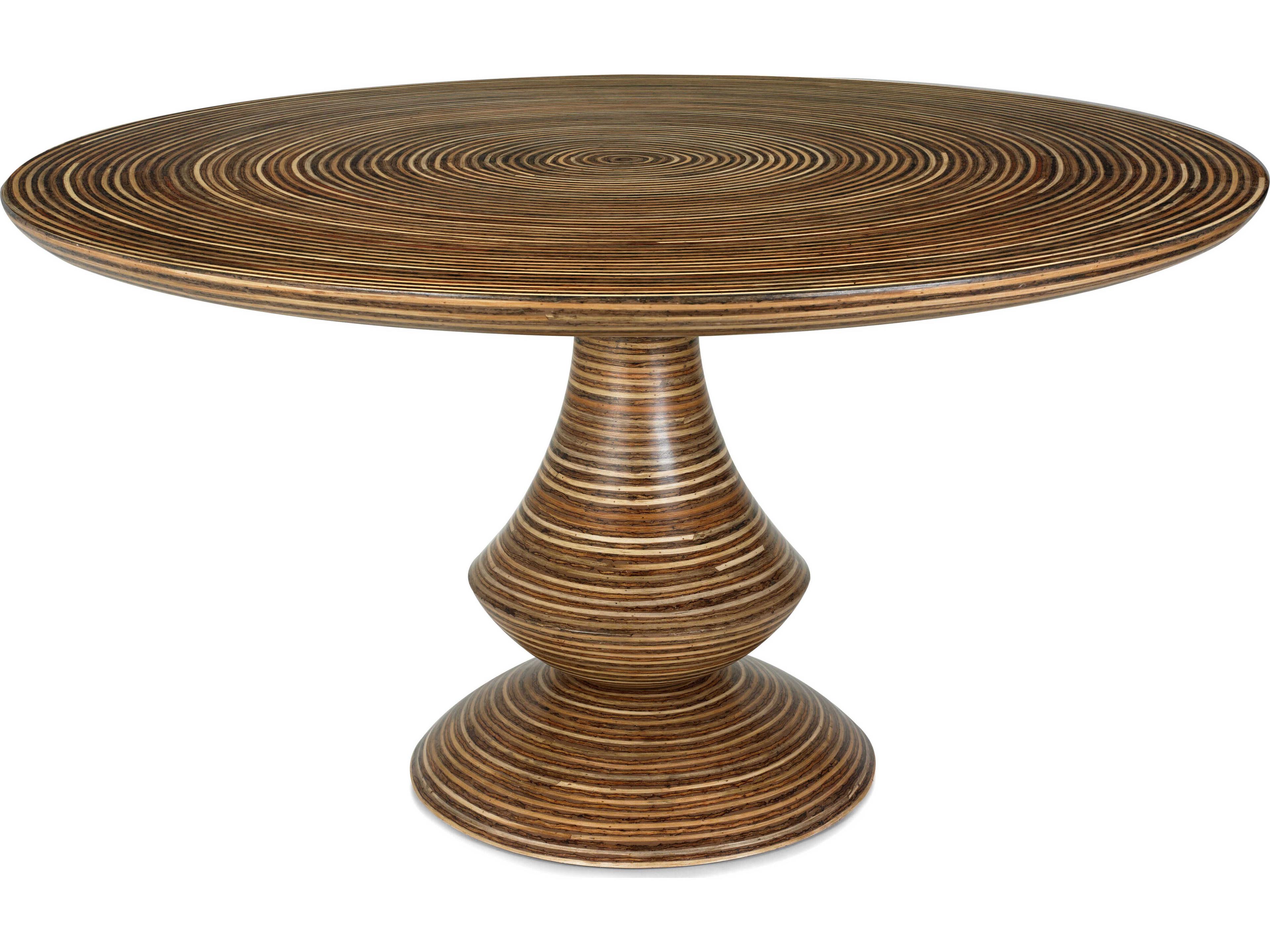 Oggetti Showtime Round Wood Light And Brown Dining Table