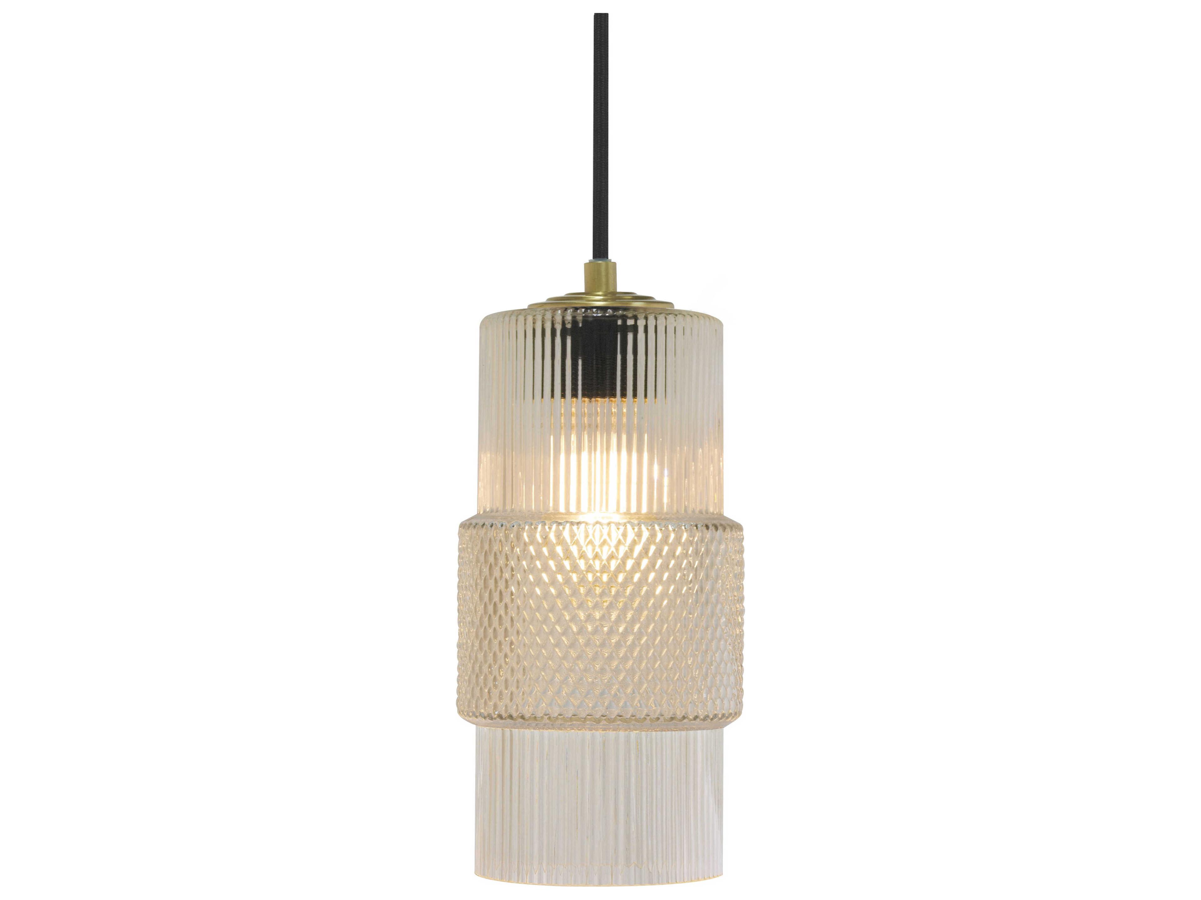 Oggetti Mimo 1-Light Clear Glass Cylinder Mini Pendant