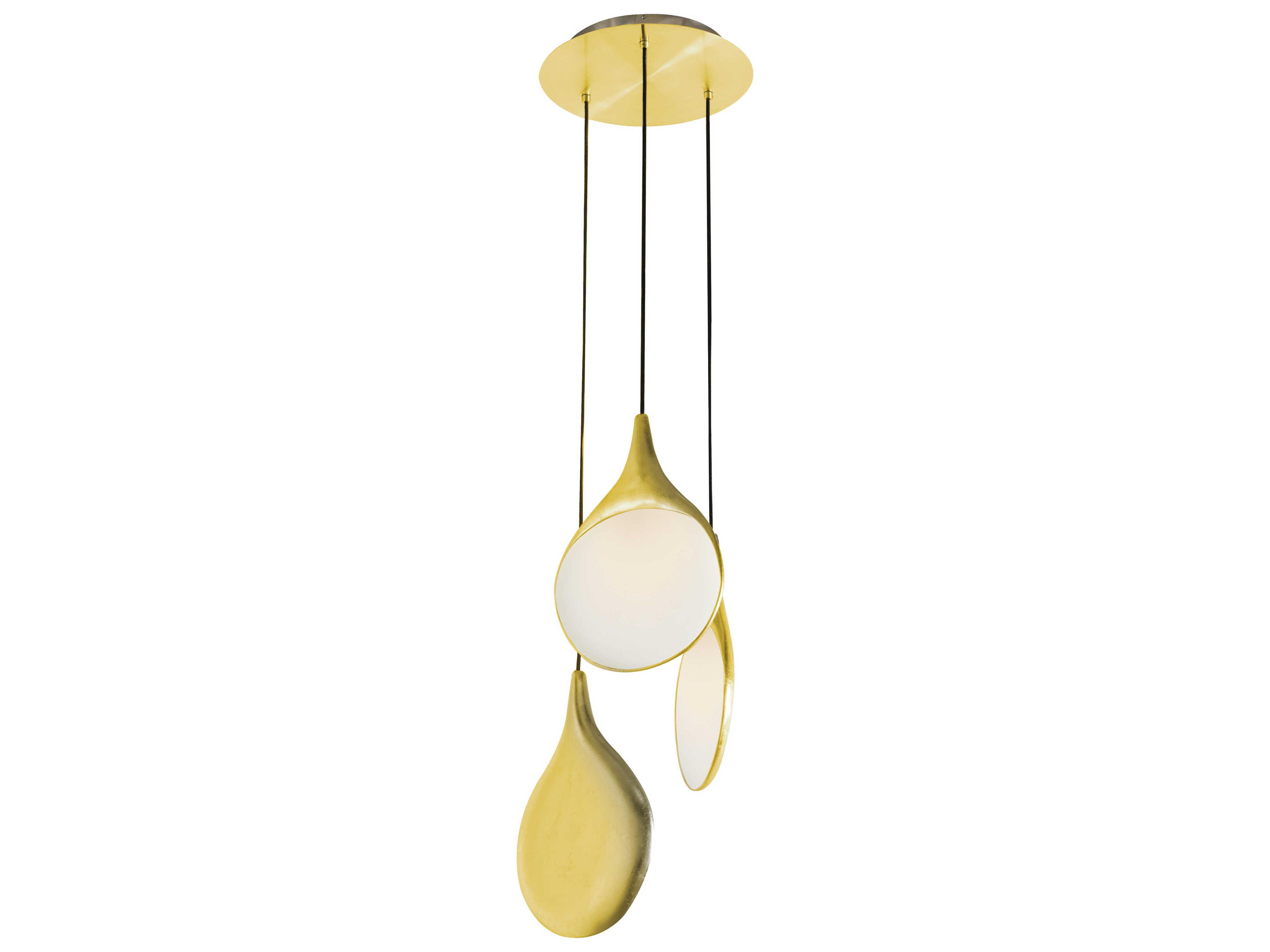 Oggetti Stillabunt 3-Light Gold White Round Pendant