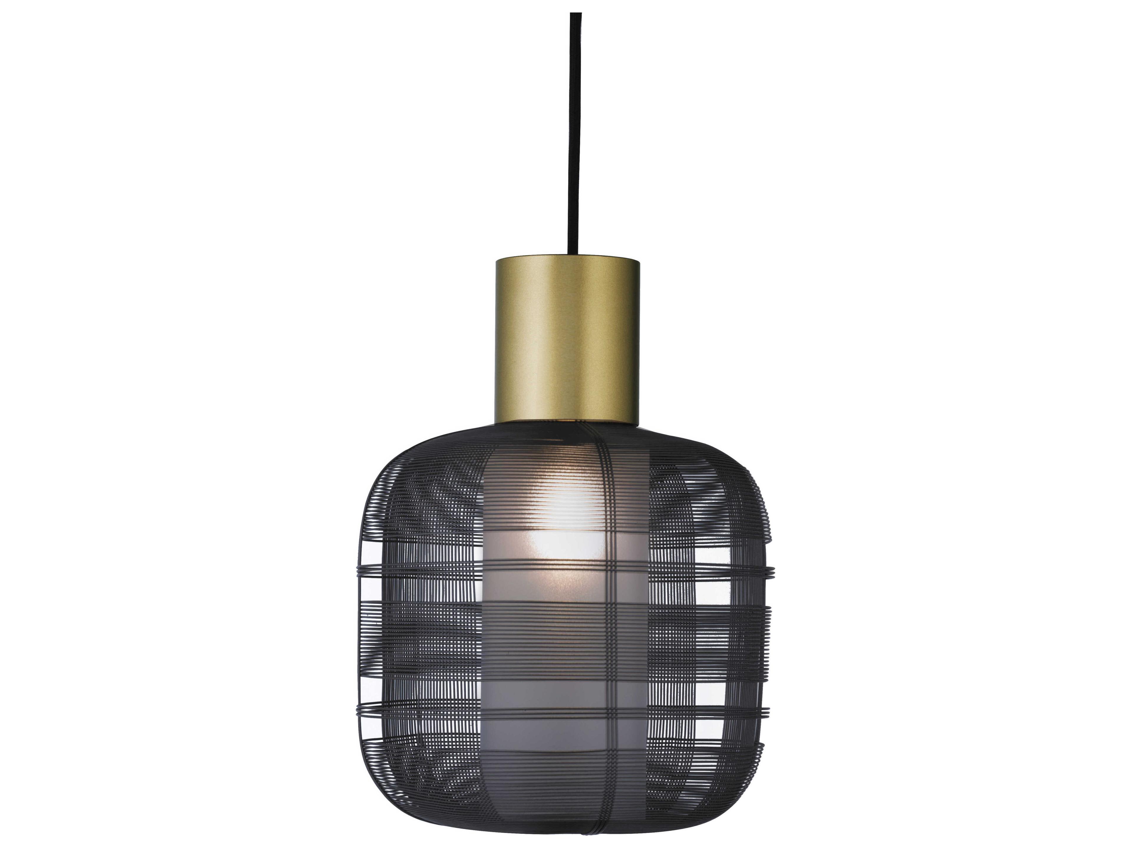 Oggetti Schema 1-Light Dark Grey Gold Mini Pendant