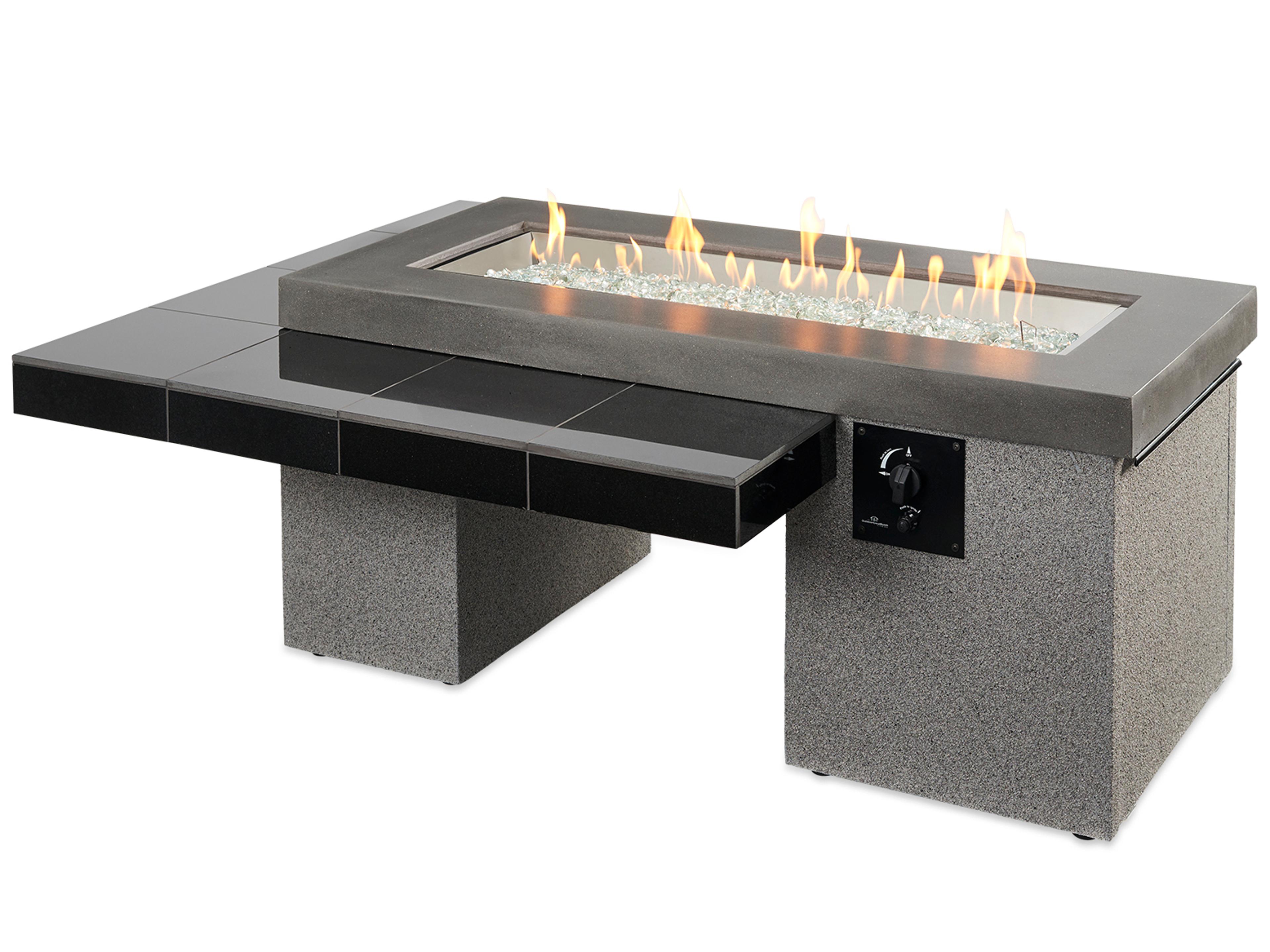 Commercial Black Uptown Linear Gas Fire Pit Table